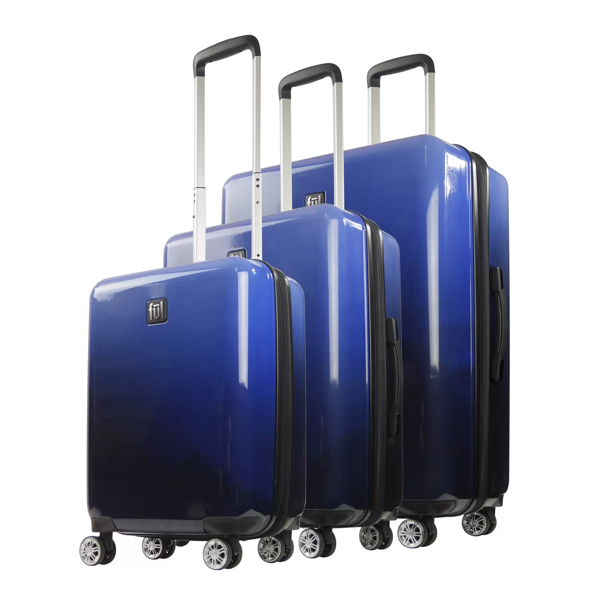 Ful Impulse Ombre Hardside Spinner Luggage. 3pc set. Light Blue