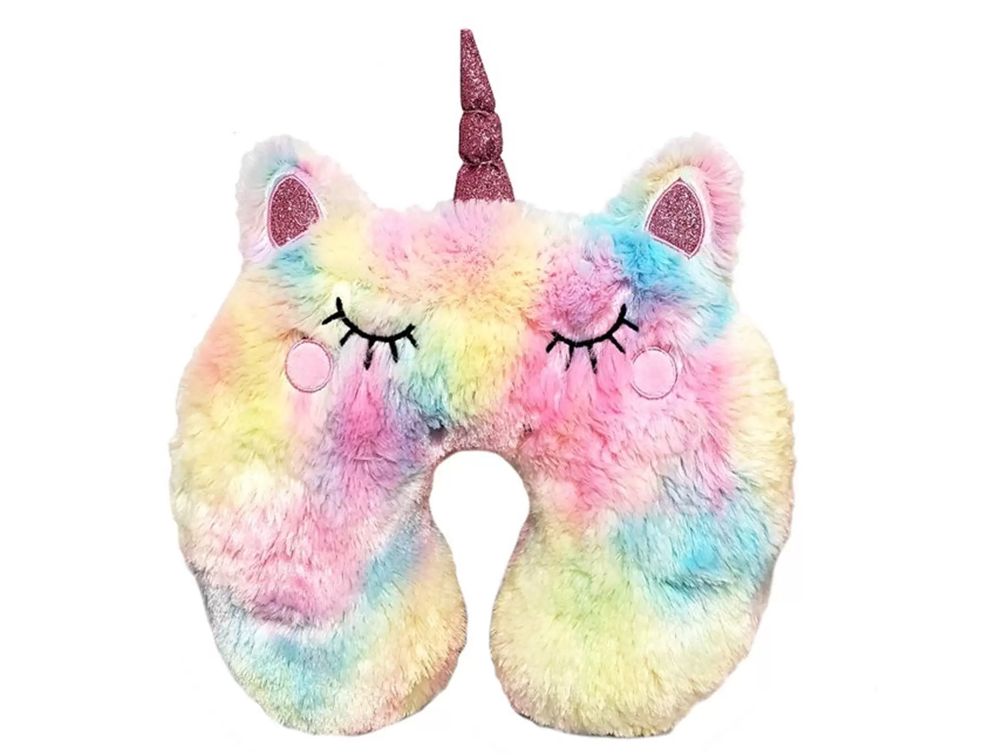 Fuzzy Unicorn Neck Travel Pillow