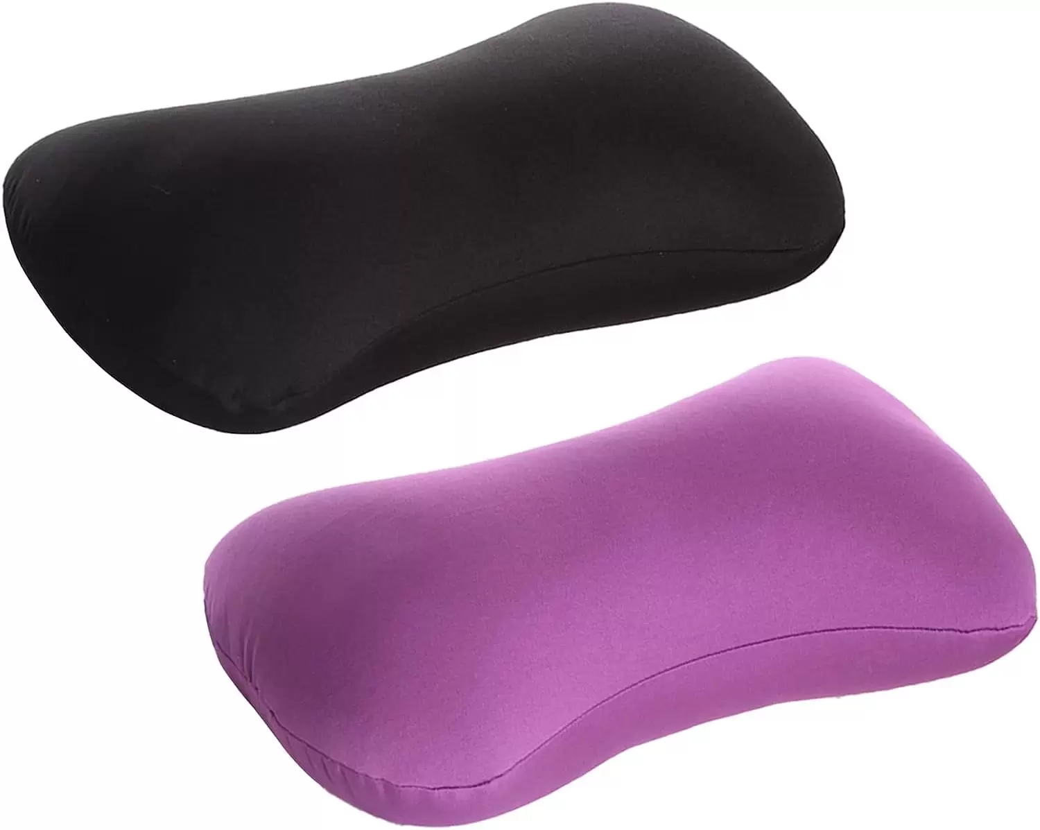 Fymlhomi 2 Pack Microbead Neck Pillow Squishy. Bone Headrest Pillow Neck & Cervical Support Bolster Cushion Comfortable Soft Universal Tube Pillow for Sofa Bed Travel Car Sleeping (Black + Purple)