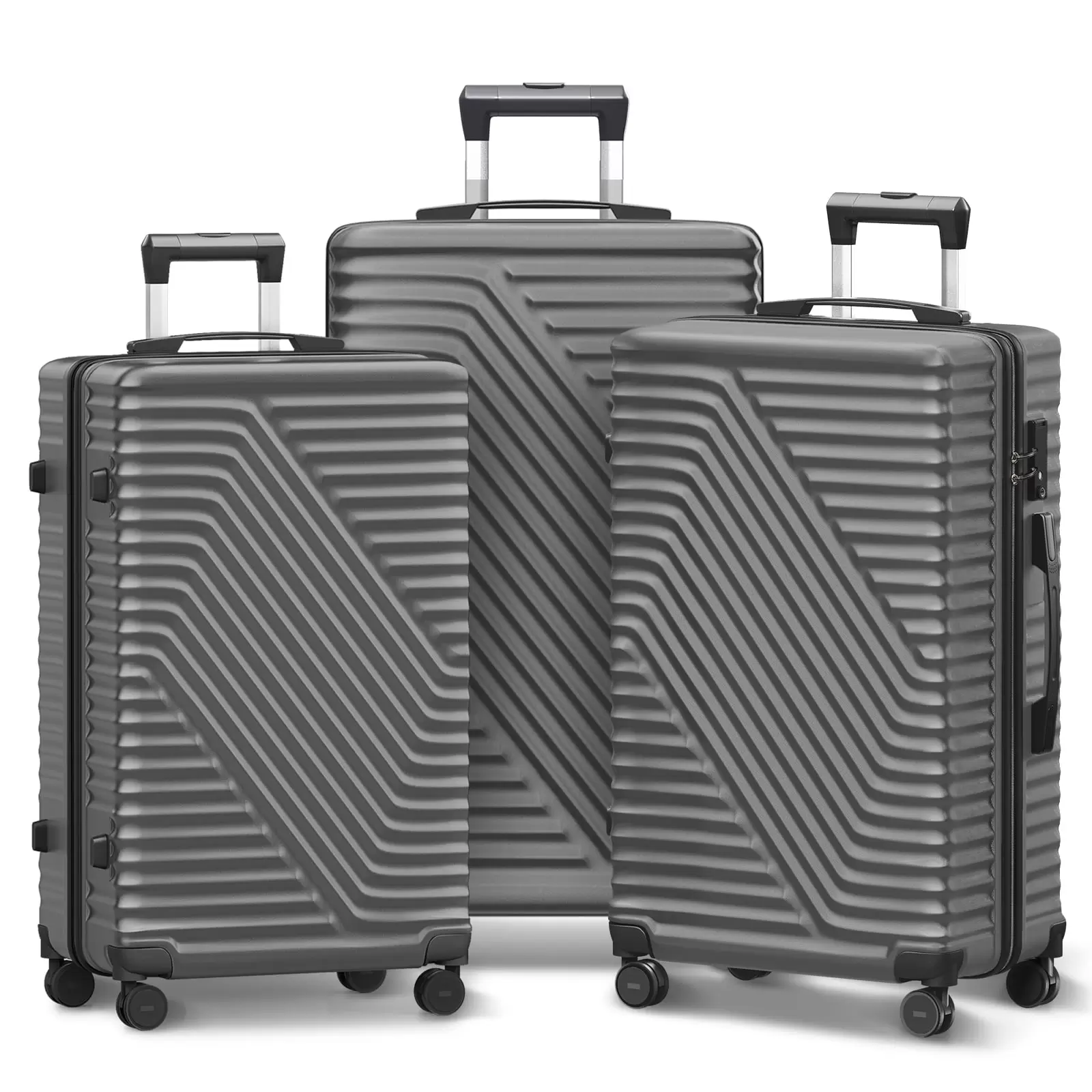 GIVIMO 3 Pcs Luggage Set Hard Shell Suitcase Set with Spinner Wheels. 20/24/28 inch. Gray