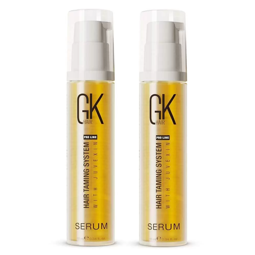 GK HAIR Global Keratin 100% Organic Argan Oil Anti Frizz Hair Serum (0.34 Fl Oz/10ml) Styling Smoothing Strengthening Hydrating & Nourishing Heat Protection Shine Frizz Control Dry Damage Hair Repair