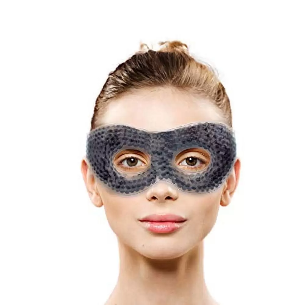 Gel Eye Mask with Eye Holes- Hot Cold Compress Pack Eye Therapy | Cooling Eye Mask for Puffy Eyes. Dry Eyes. Headaches. Migraines. Dark Circles. Sinus - Reusable Eye Face Mask | Ergo Gel Bea