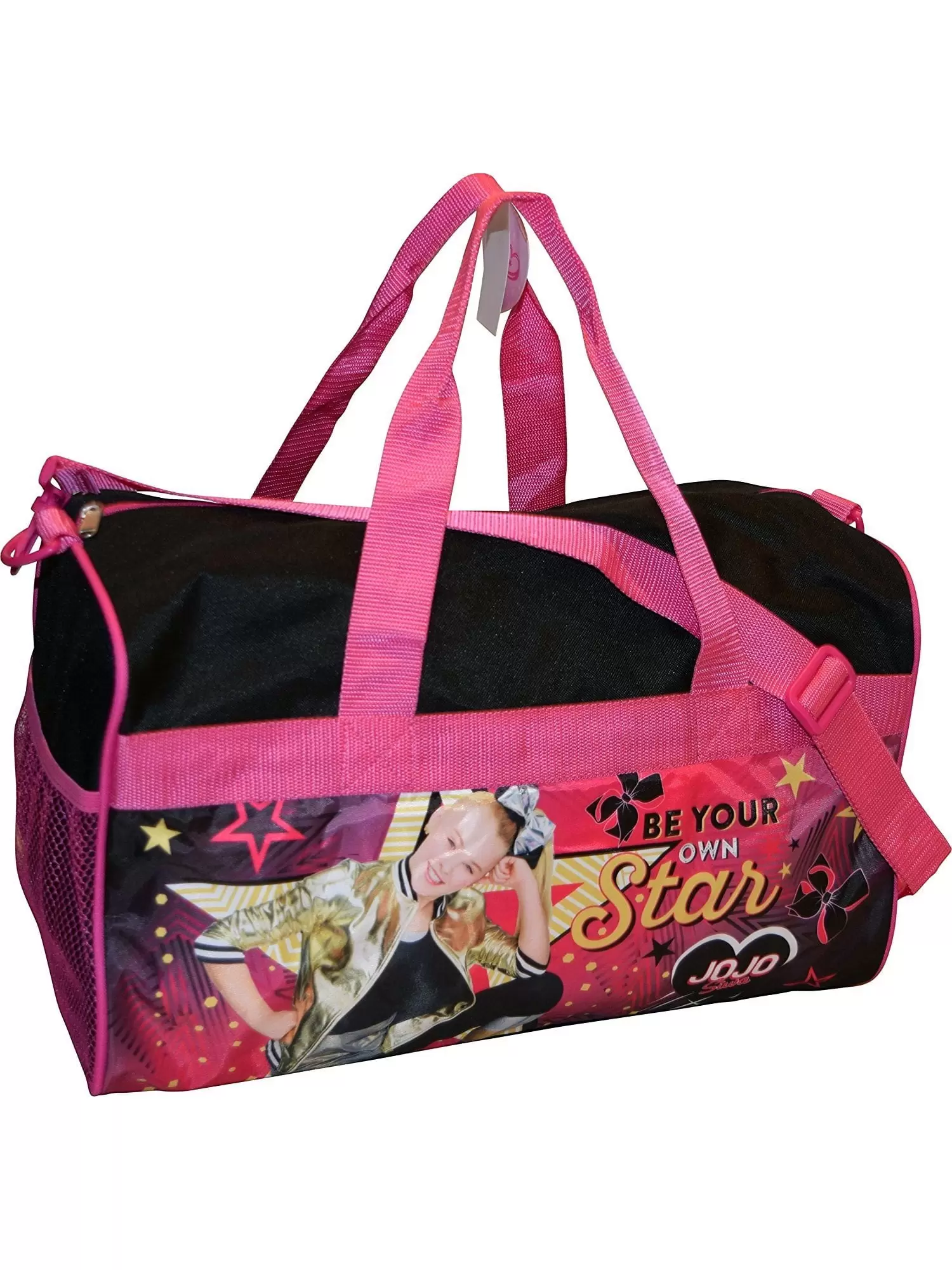 Girls JoJo Siwa Duffel Bag 18 Be Your Own Star Black Pink