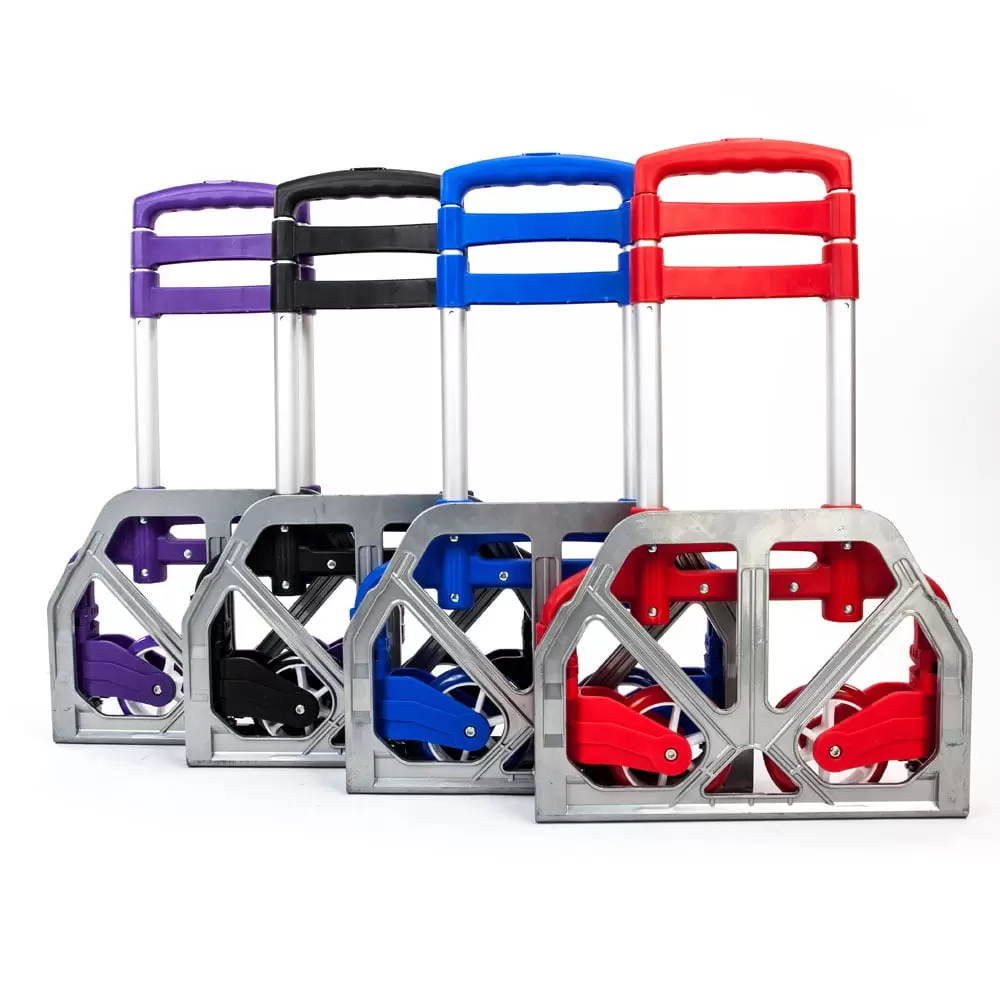 GoDecor Portable Foldable Trolley. with Telescopic Rod. for Carry luggage. Purple