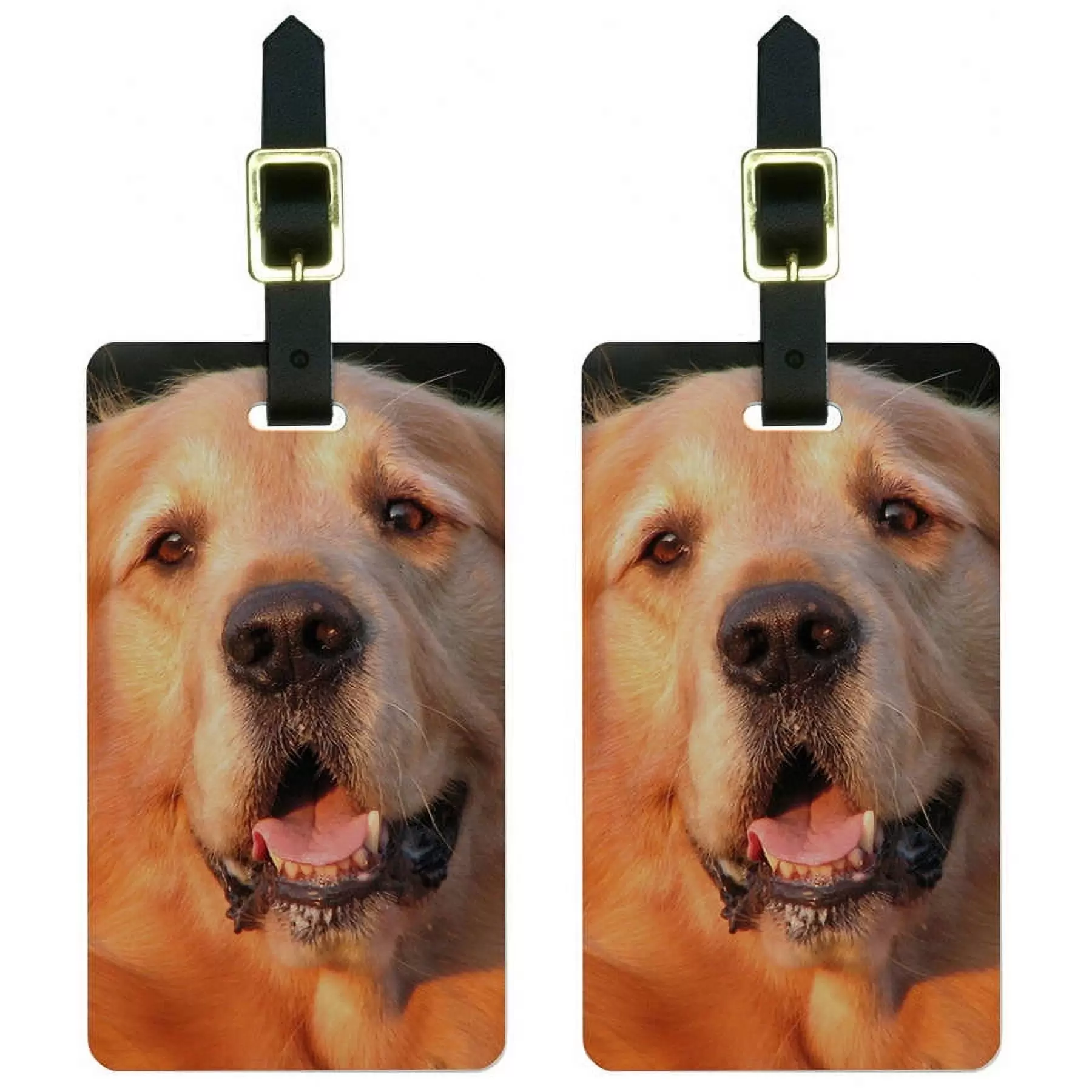 Golden Retriever Dog Luggage Tags Suitcase Carry-On ID. Set of 2