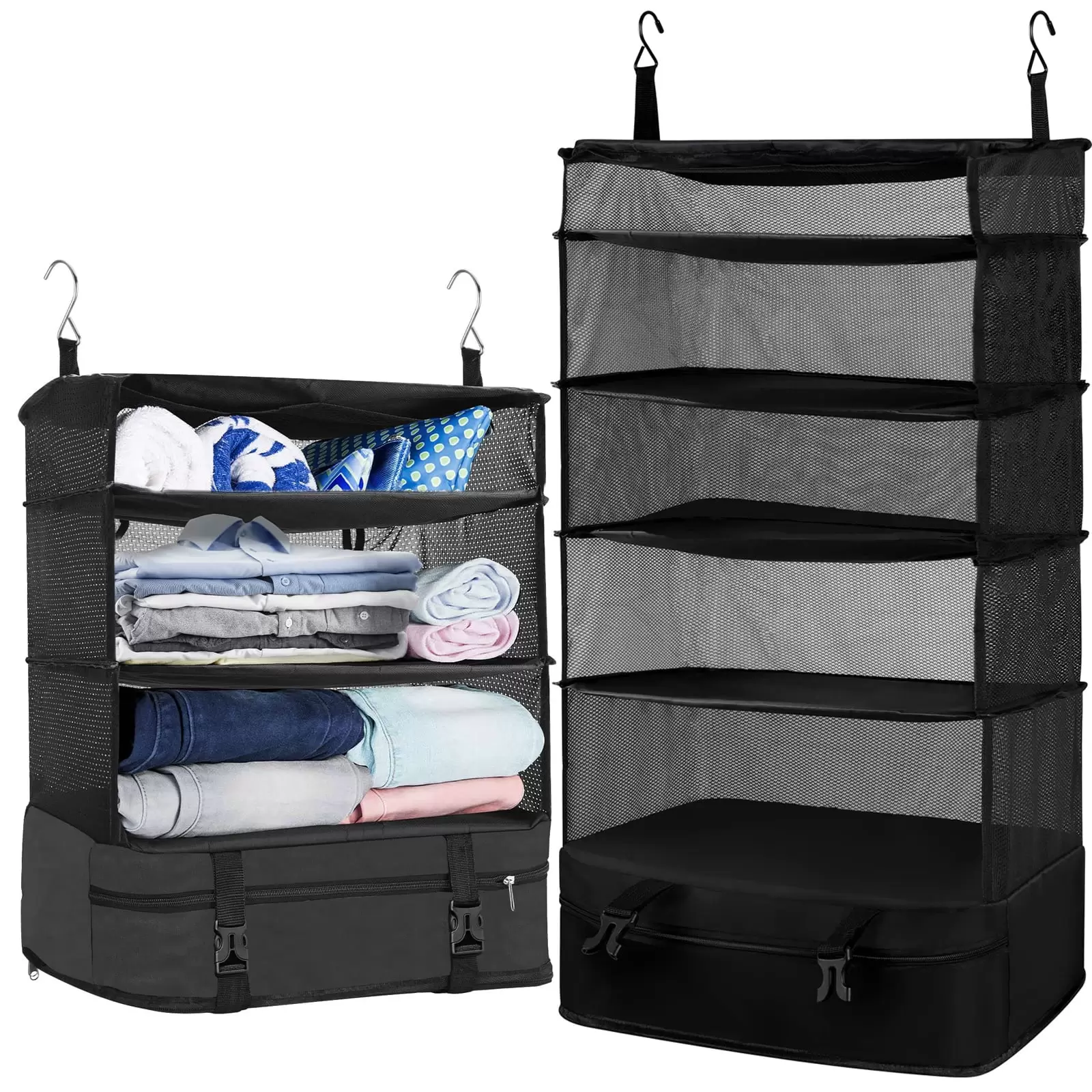 Gostoto Portable Hanging Travel Luggage Organizer.Collapsible Compartment Hanging Closet.Suitcase Storage for Easy Packing