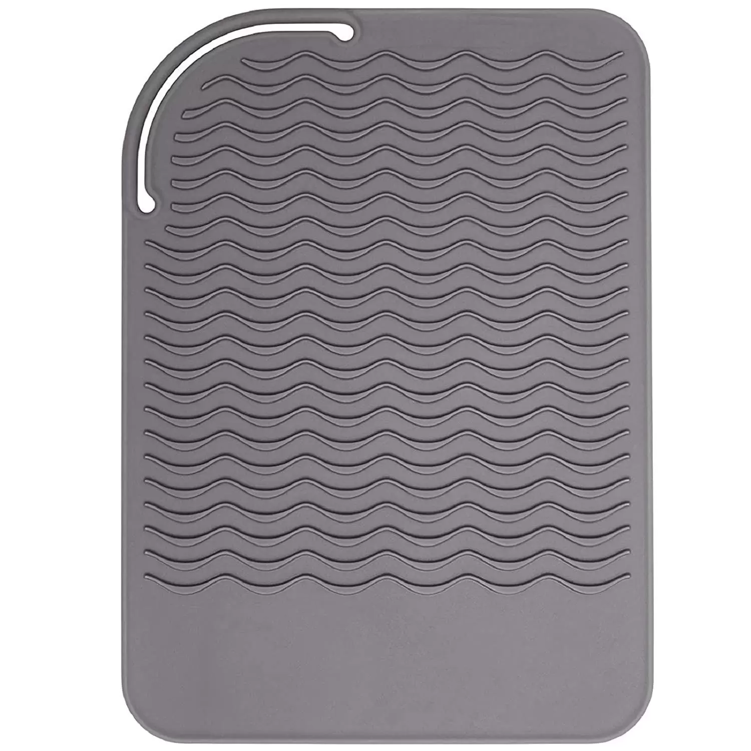 Gray Silicone Heat Resistant Travel Mat. Anti-Heat Pad for Hair Straighteners. Curling Irons. Flat Irons and Other Hot Styling Tools