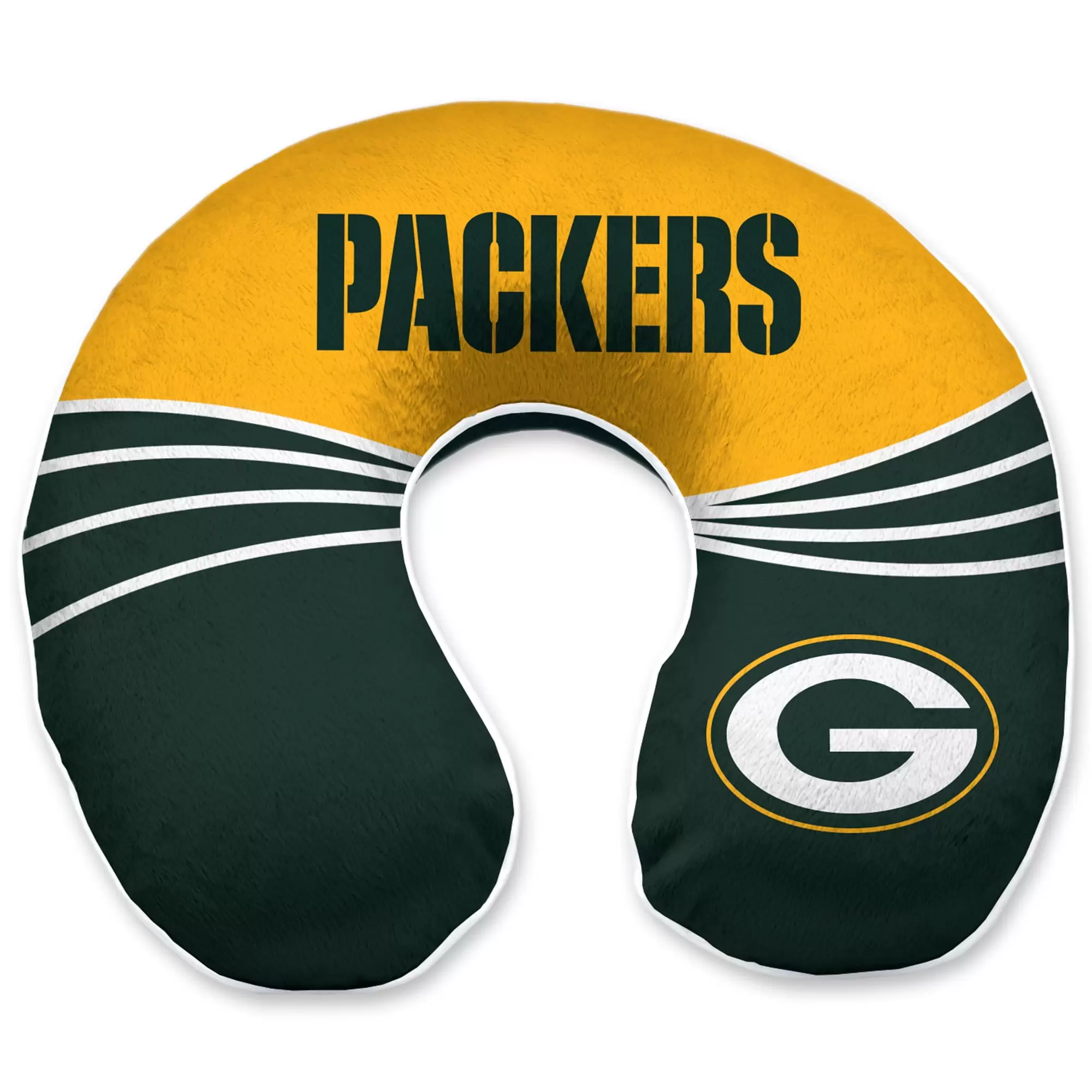 Green Bay Packers Wave Memory Foam U-Neck Travel Pillow - Green