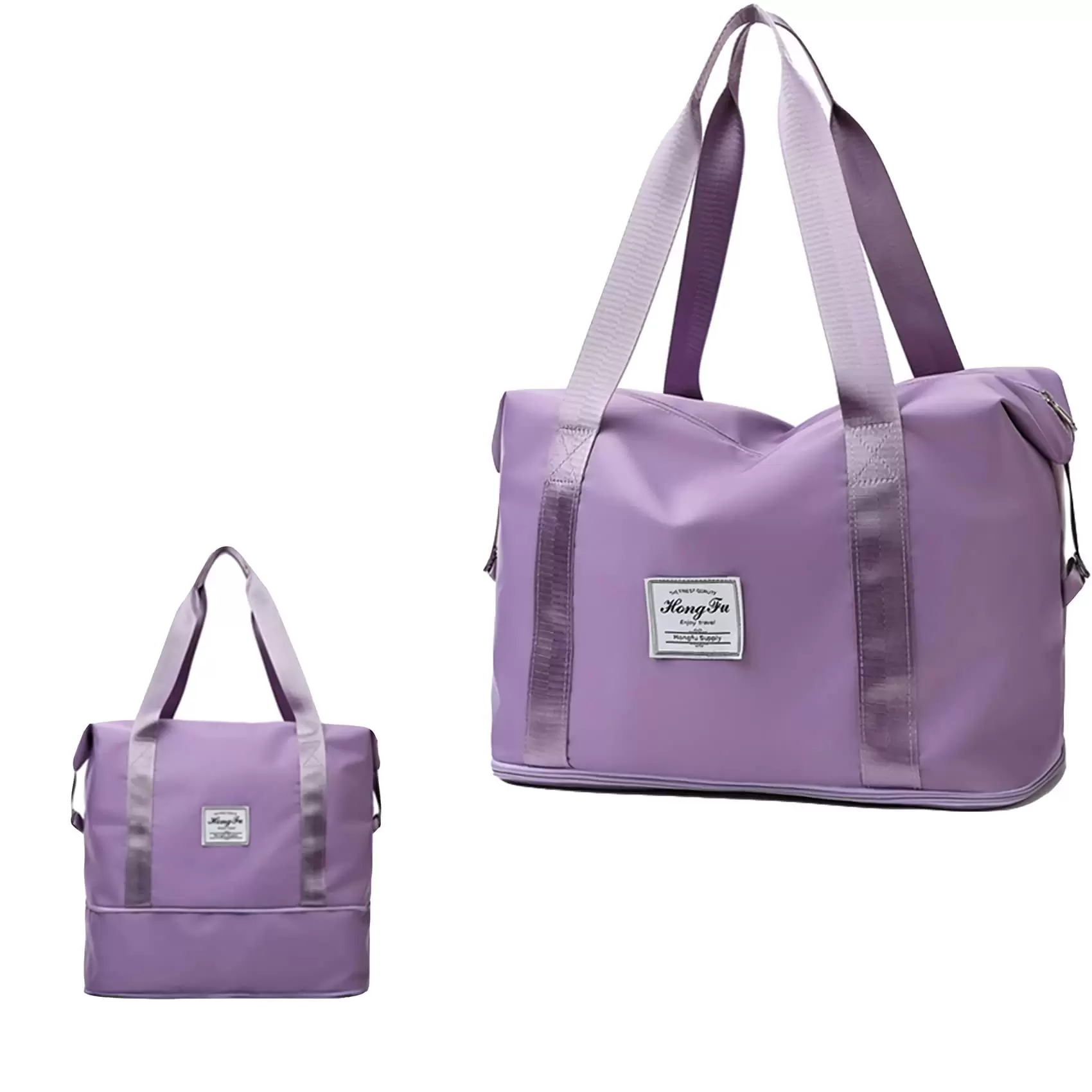 Gym Bag for Women and Men. Small Duffel Bag for Sports. Gyms and Weekend Getaway. Waterproof Dufflebag with Wet Clothes Compartments. Lightweight Carryon Gymbag( Violet)