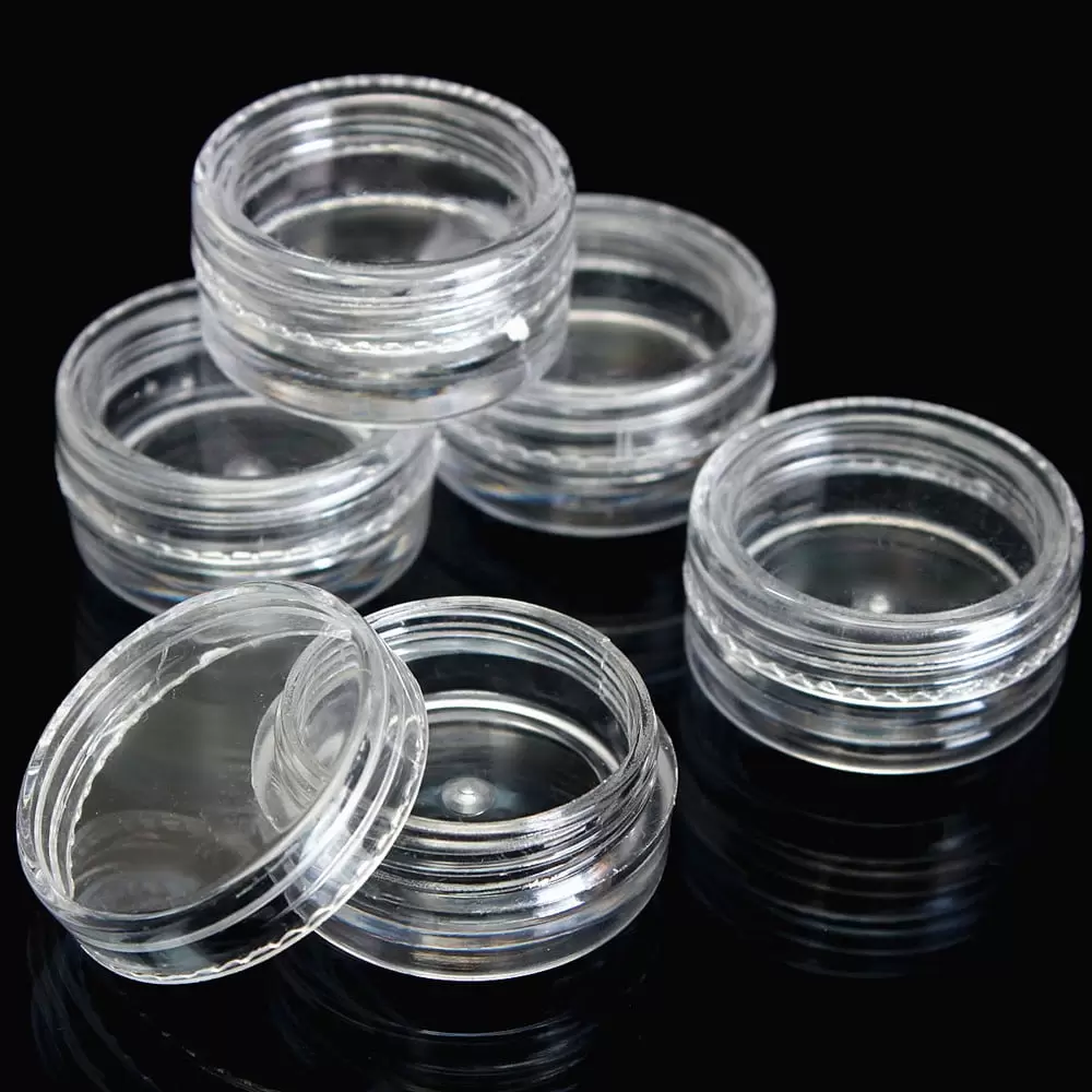 Gzwccvsn 50Pcs Clear Plastic Empty Cosmetic Sample Containers Jars Pots Small 3g travel bottles travel containers