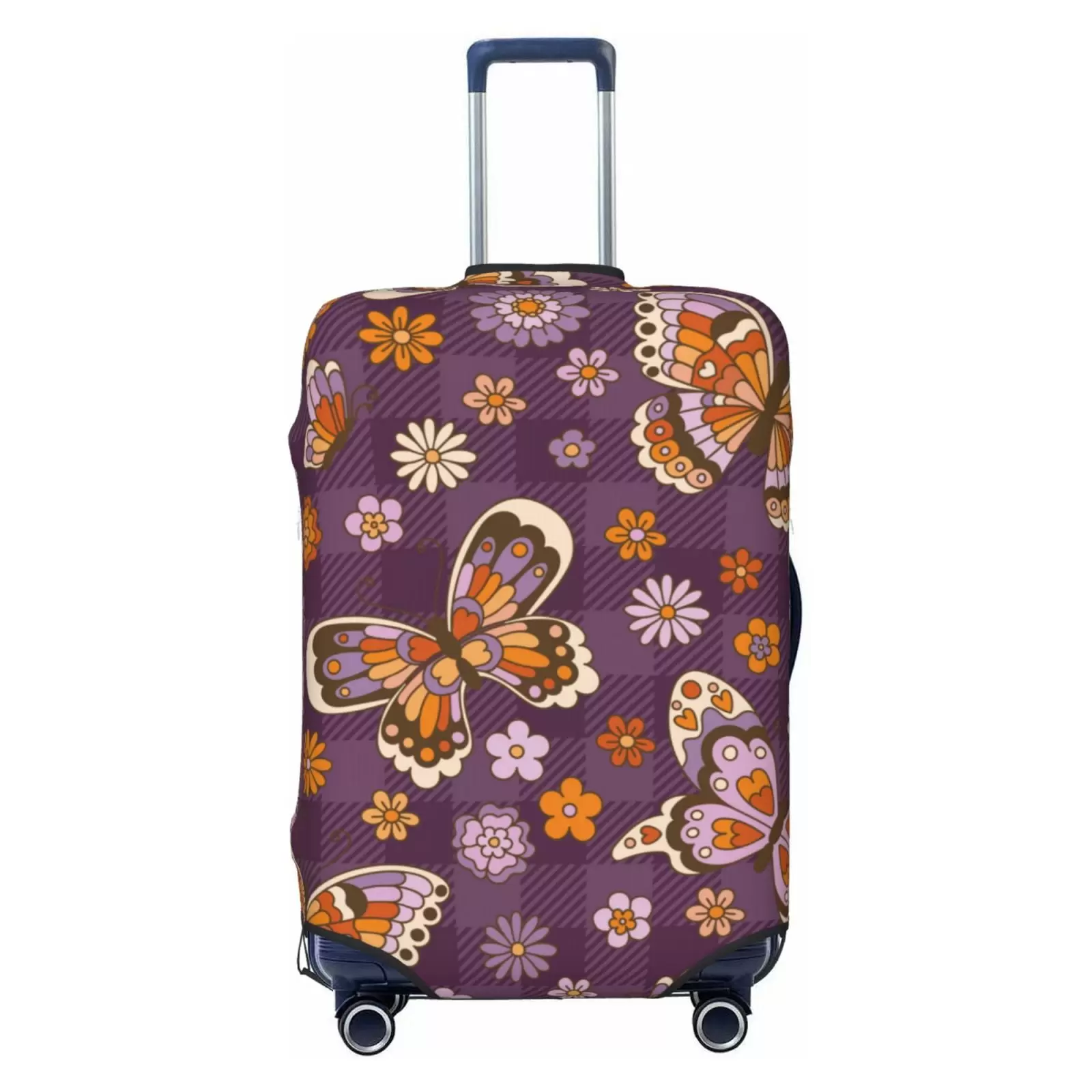 Haiem Buffalo Plaid And Butterflys Luggage Cover.Durable. Washable Suitcase Protector With Anti-Scratch Technology - Keep Your Luggage Looking New Small