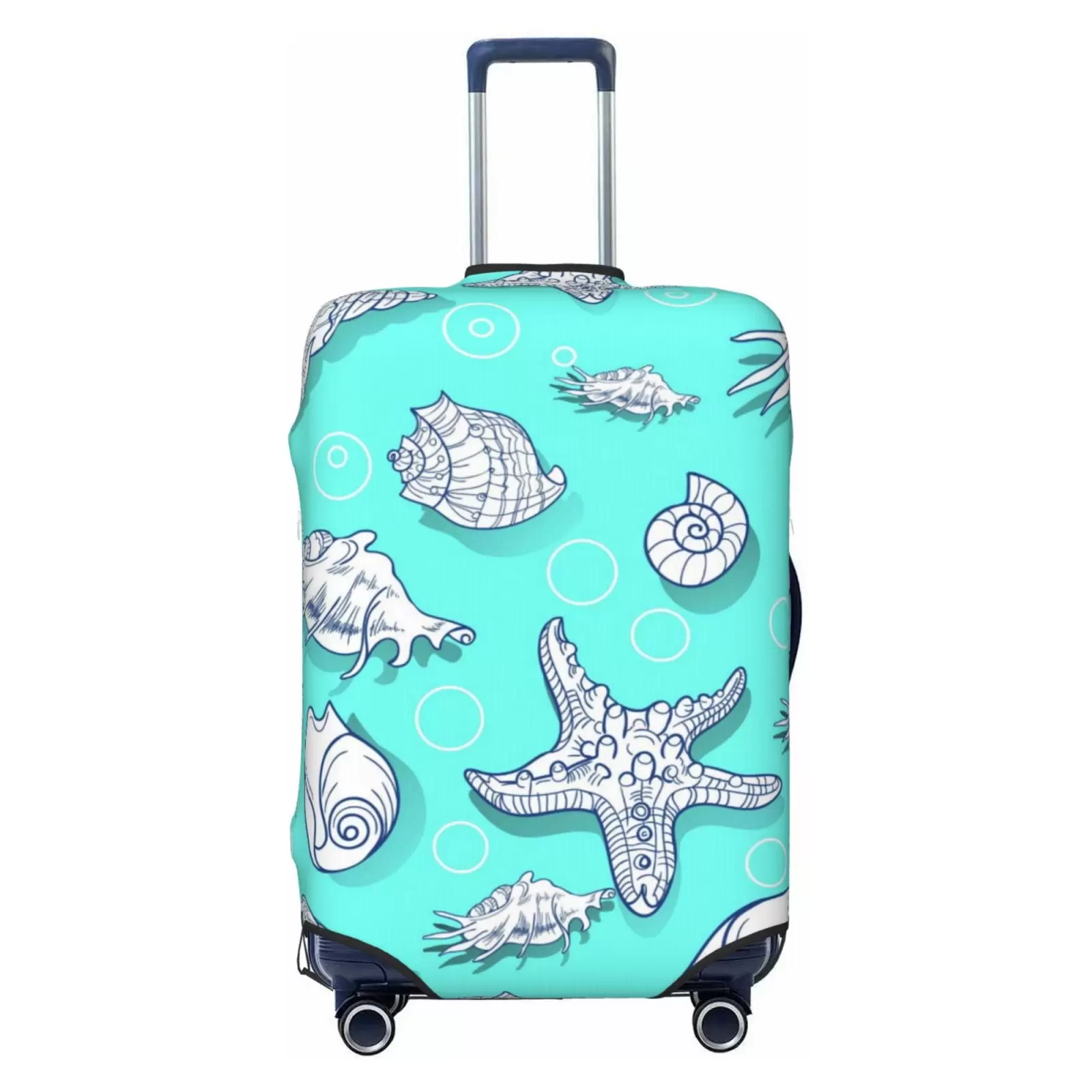 Haiem Seashell And Starfish Luggage Cover Printed Suitcase Covers for Luggage Elastic Washable Suitcase Protector Fits 18-32 Inch Luggage-Small