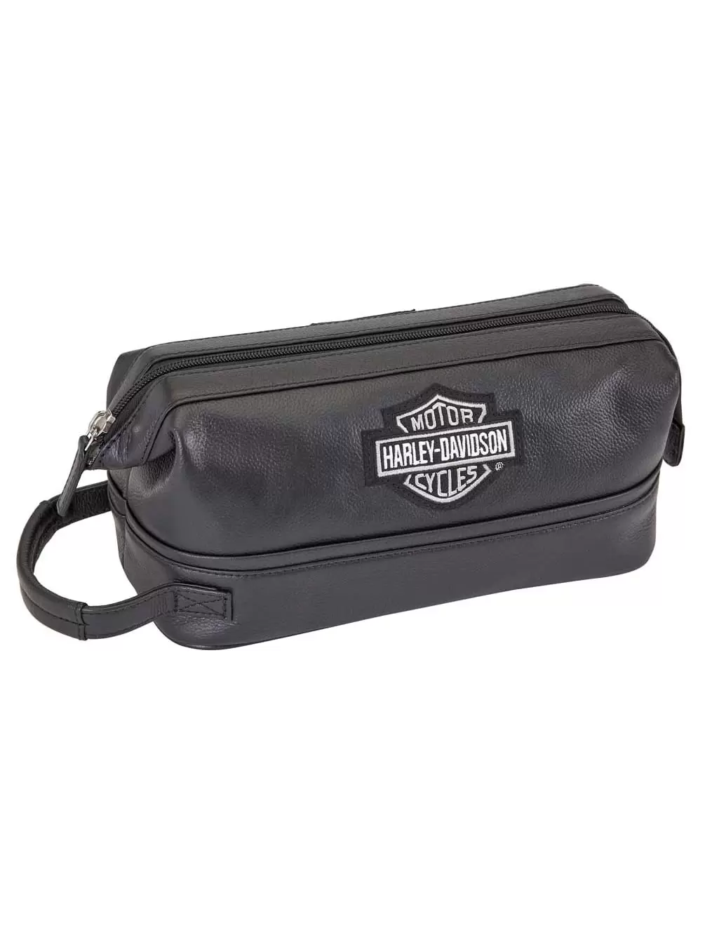 Harley-Davidson Men's Black Leather Toiletry Kit Bag 99609. Harley Davidson