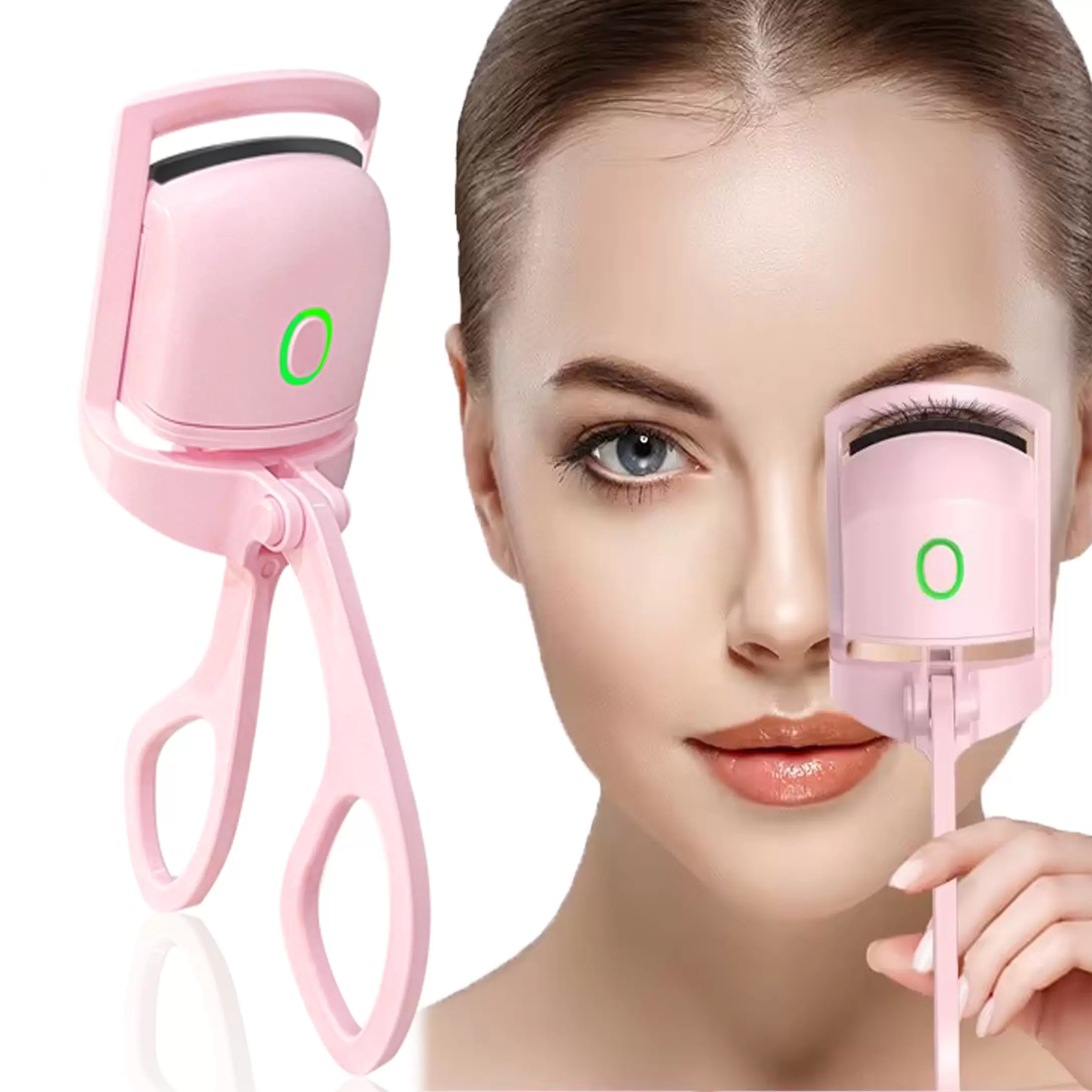 Heated Electric Eyelash Curlers. Long Lasting USB Rechargeable Curly Lash Curler. 2 Heating Modes Quick Pre-Heat Eye Lashes Curler. Stable Temperature No Harm to Lashes' Eyelash Curler (Pink)