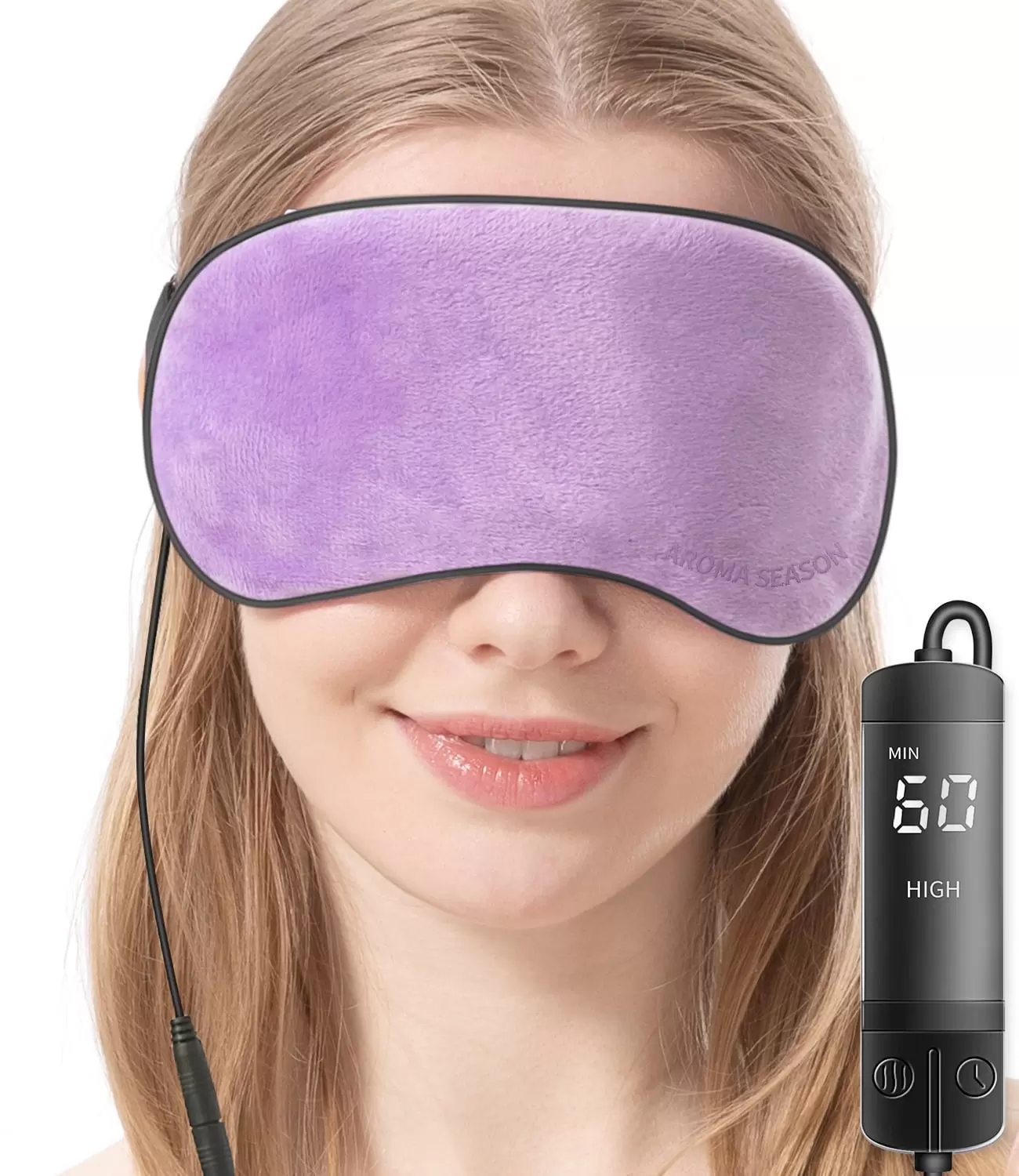 Heated Eye Mask. USB Steam Warm Compress for Puffy Eyes. Warm Therapeutic for Dry Eye. Chalazion. Blepharitis. Stye (Purple)Syndrome