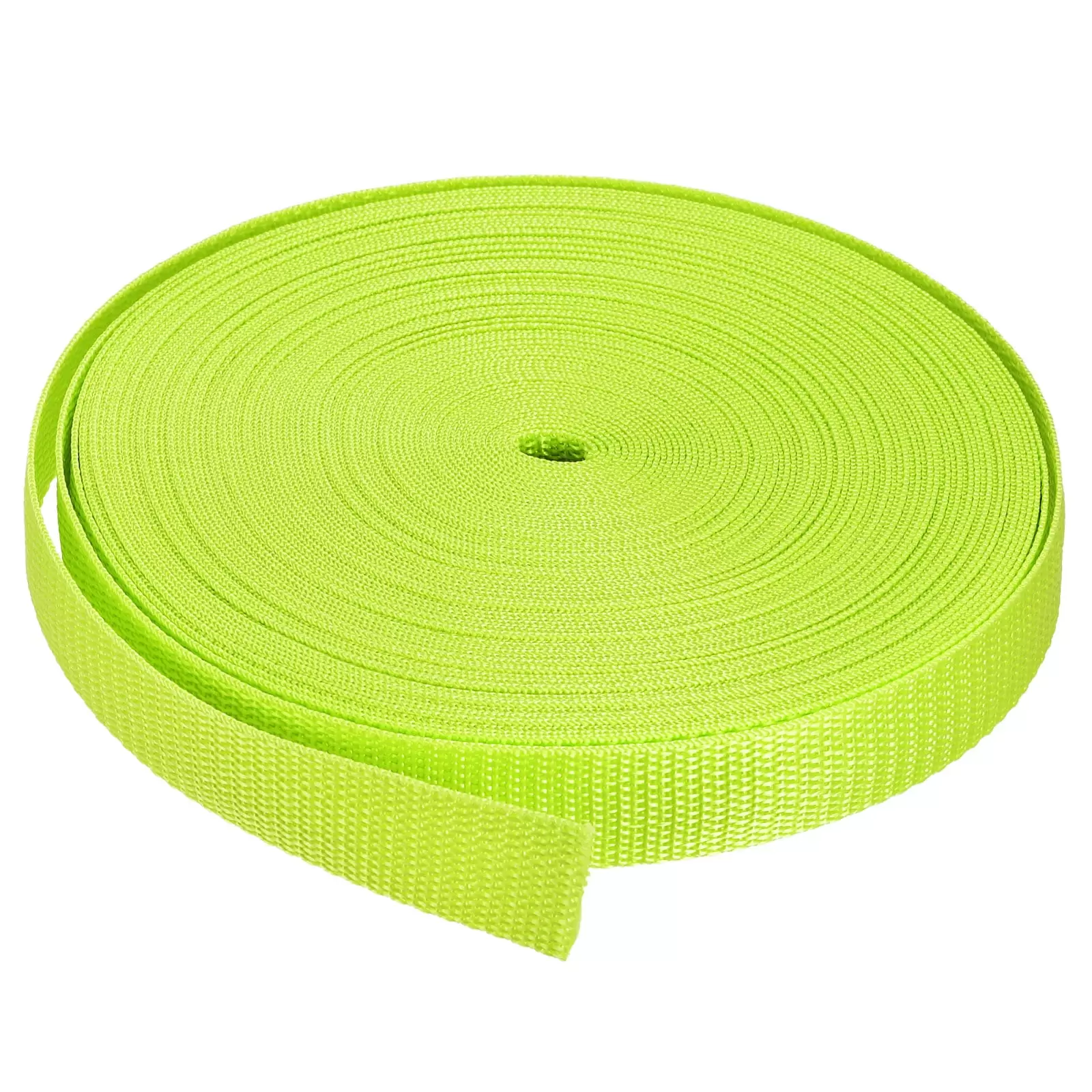 Heavyweight Polypropylene Webbing Strap 1 25 Yards Fluorescent Yellow Green Strapping Band for Outdoor