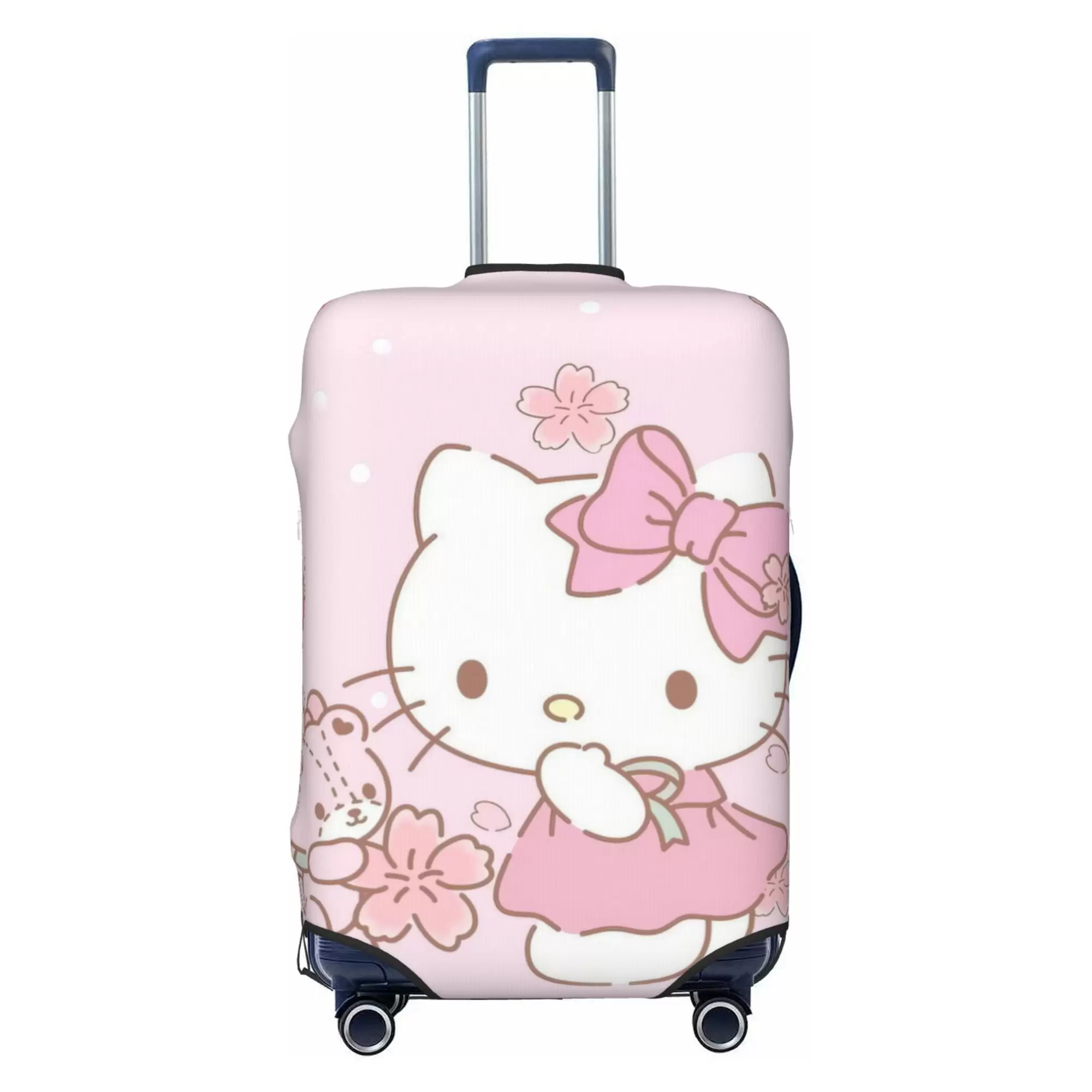 Hello Kitty Luggage Cover Elastic Washable Stretch Suitcase Protector Anti-Scratch Travel Suitcase Cover for Kid and Adult. S (18-21 inch suitcase)