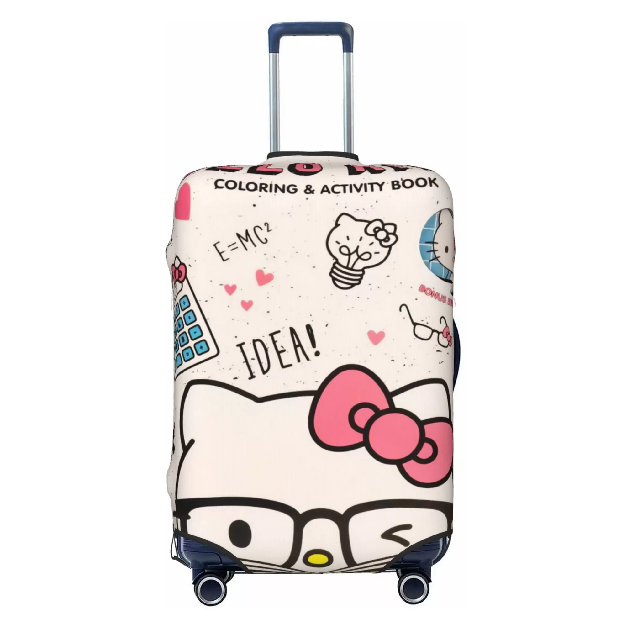 Hello Kitty Luggage Cover Elastic Washable Stretch Suitcase Protector Anti-Scratch Travel Suitcase Cover for Kid and Adult. S (18-21 inch suitcase)