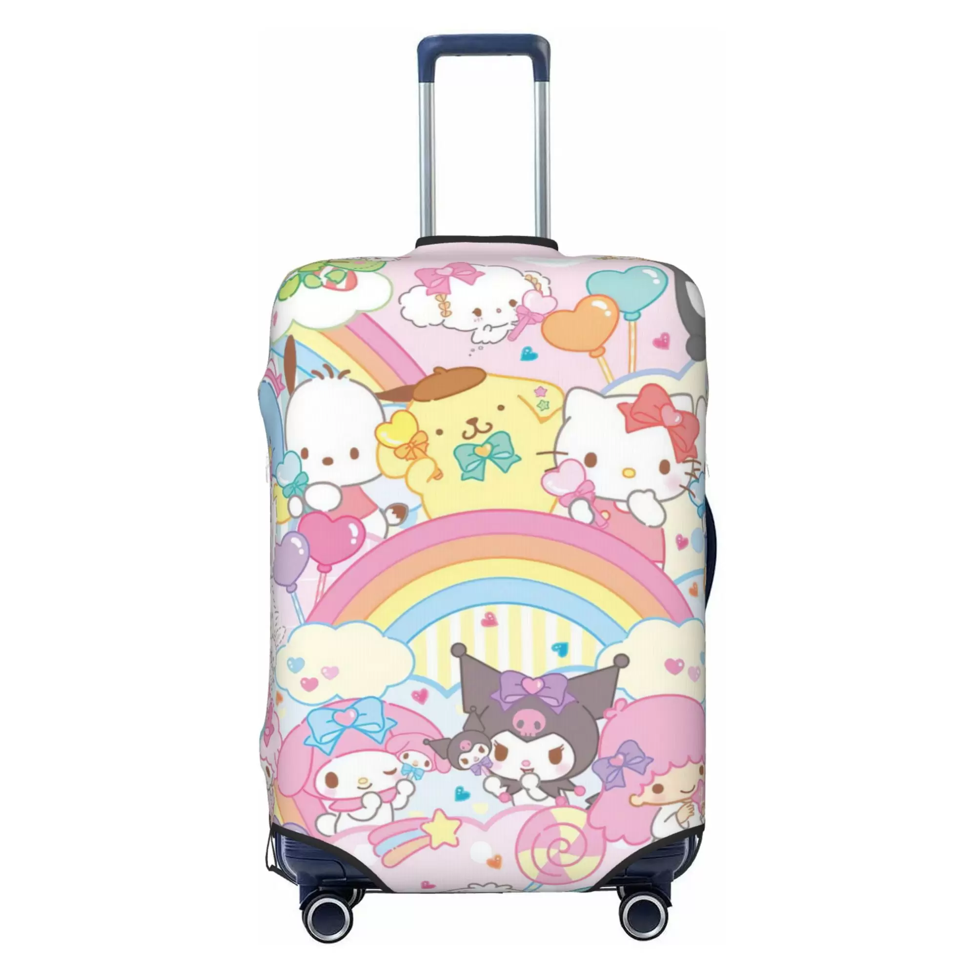 Hello Kitty Luggage Cover Elastic Washable Stretch Suitcase Protector Anti-Scratch Travel Suitcase Cover for Kid and Adult. S (18-21 inch suitcase)