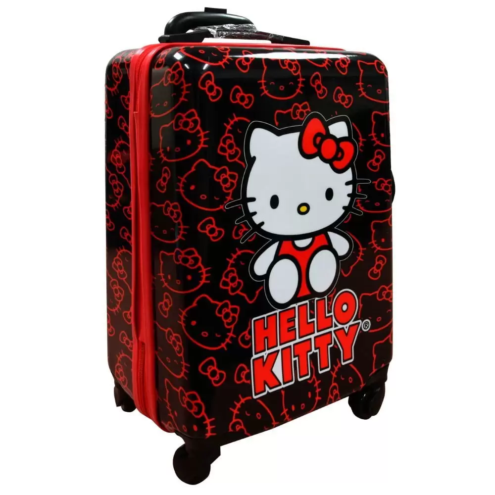 Hello Kitty Red 18 Hard Sided Luggage w/4 Spinner Wheels- NO RETURN