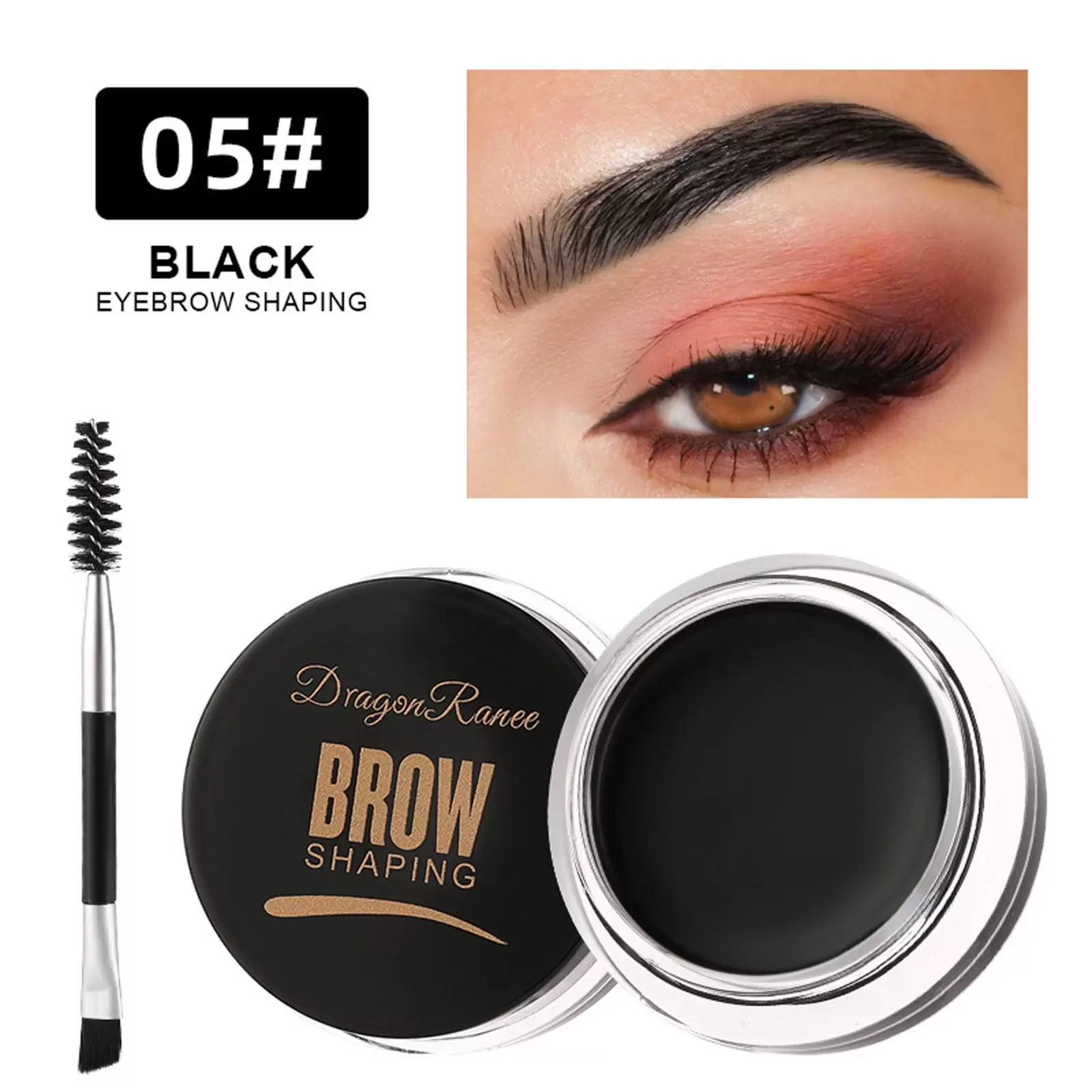 Herrnalsie 2022 Matte Eyebrow Pomade 6 Colors Full-pigment Brow Pomade Long Lasting Waterproof Cream Brow Gel with Makeup