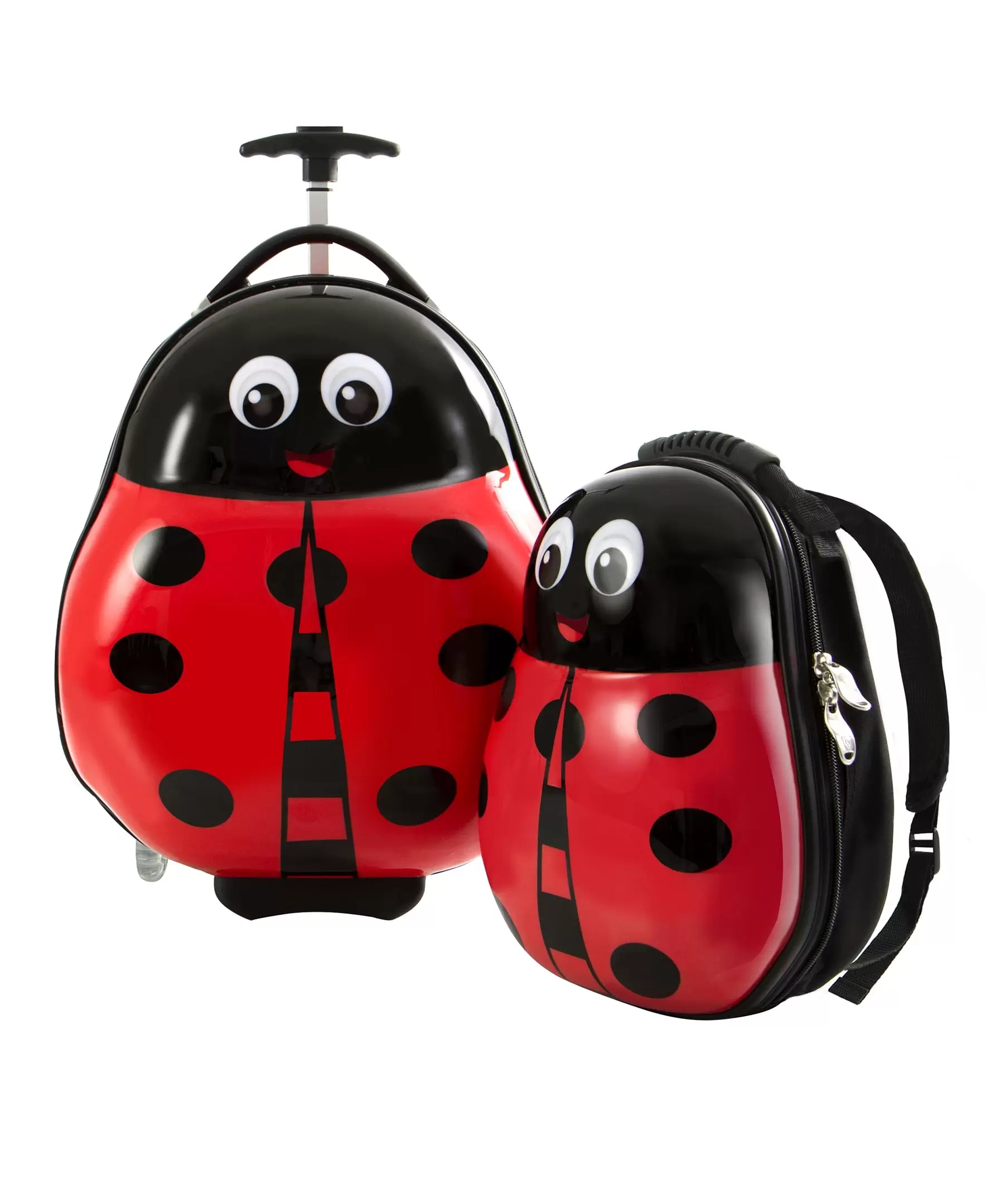 Heys Travel Tots Hardside Luggage 2pc Set with Backpack Lady Bug