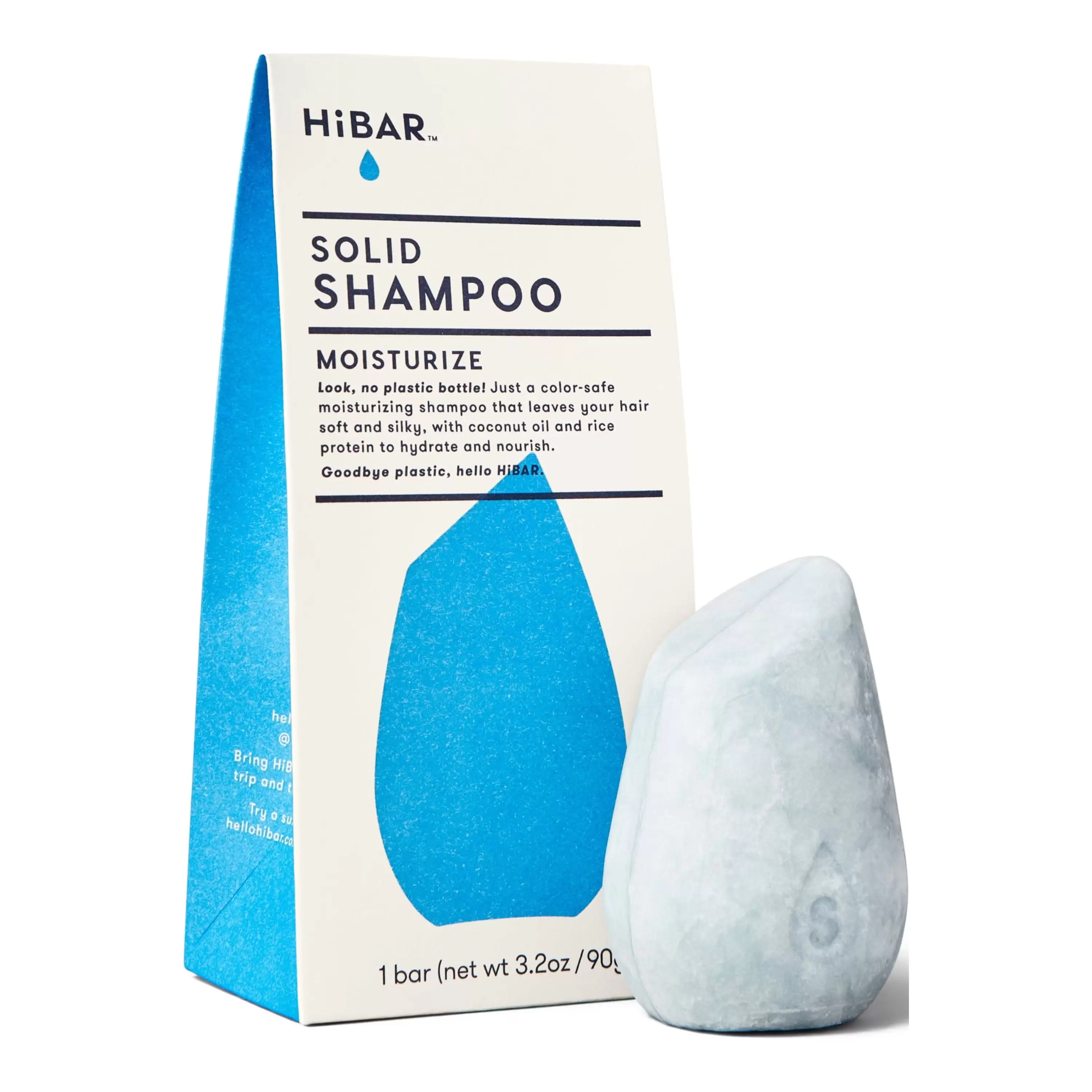 HiBAR Moisturize Shampoo Bar (3.2oz) - Suitable for All Hair Types. Long-Lasting. Travel-Friendly