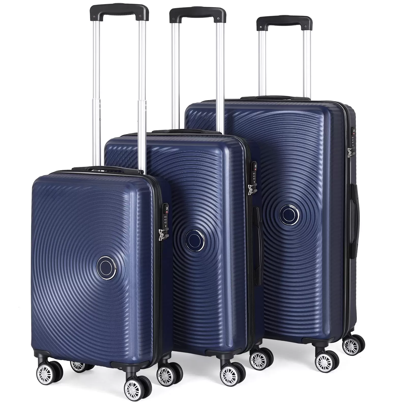 Hikolayae Oriental Collection Hardside Spinner Luggage Sets in Azure Blue. 3 Piece - TSA Lock