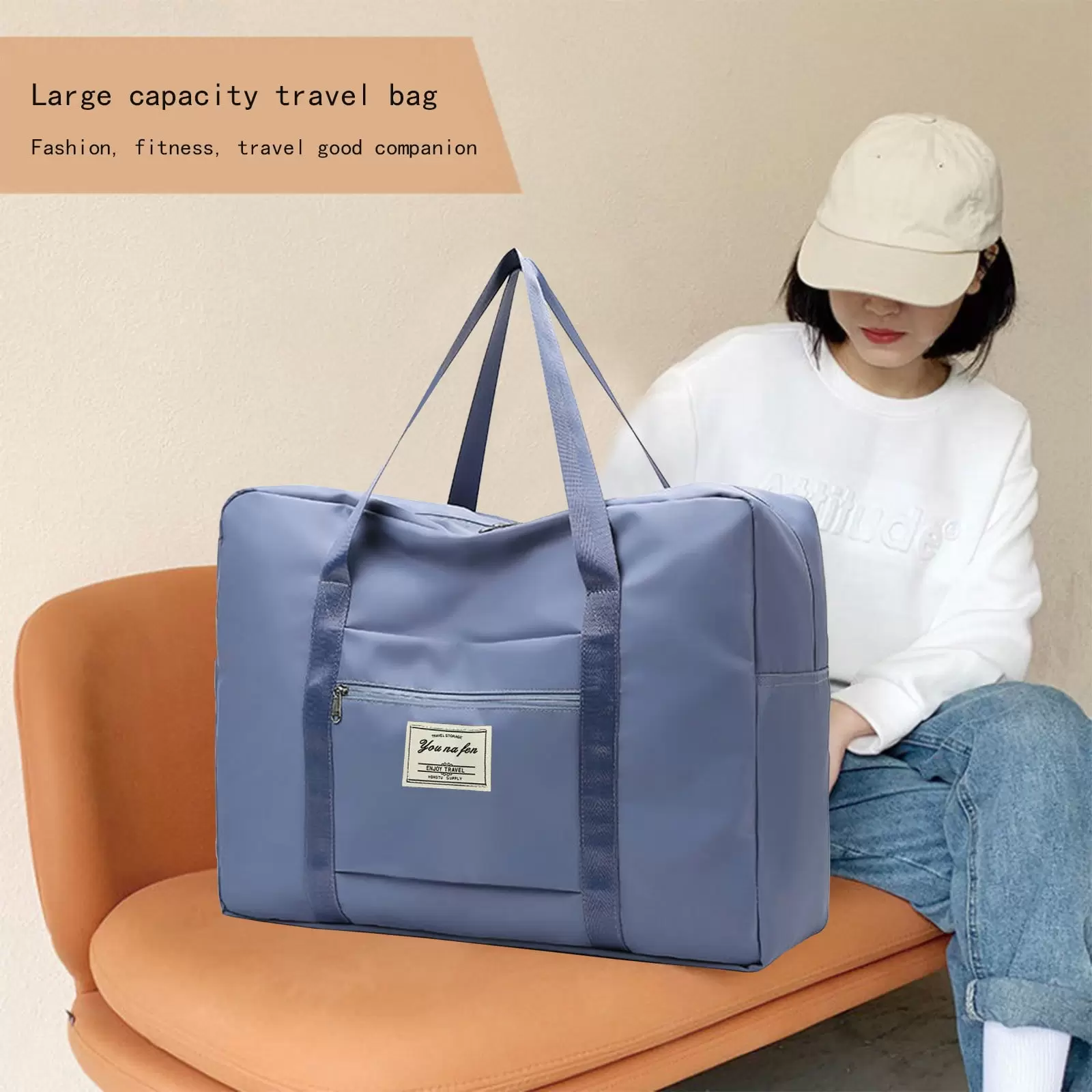 Holloyiver Travel Bag. Waterproof Duffel Gym Tote Bag.Weekender Carry On Overnight Bags for Women with Trolley Sleeve Wet Pocket.Travel Duffel Bags Hospital Bag