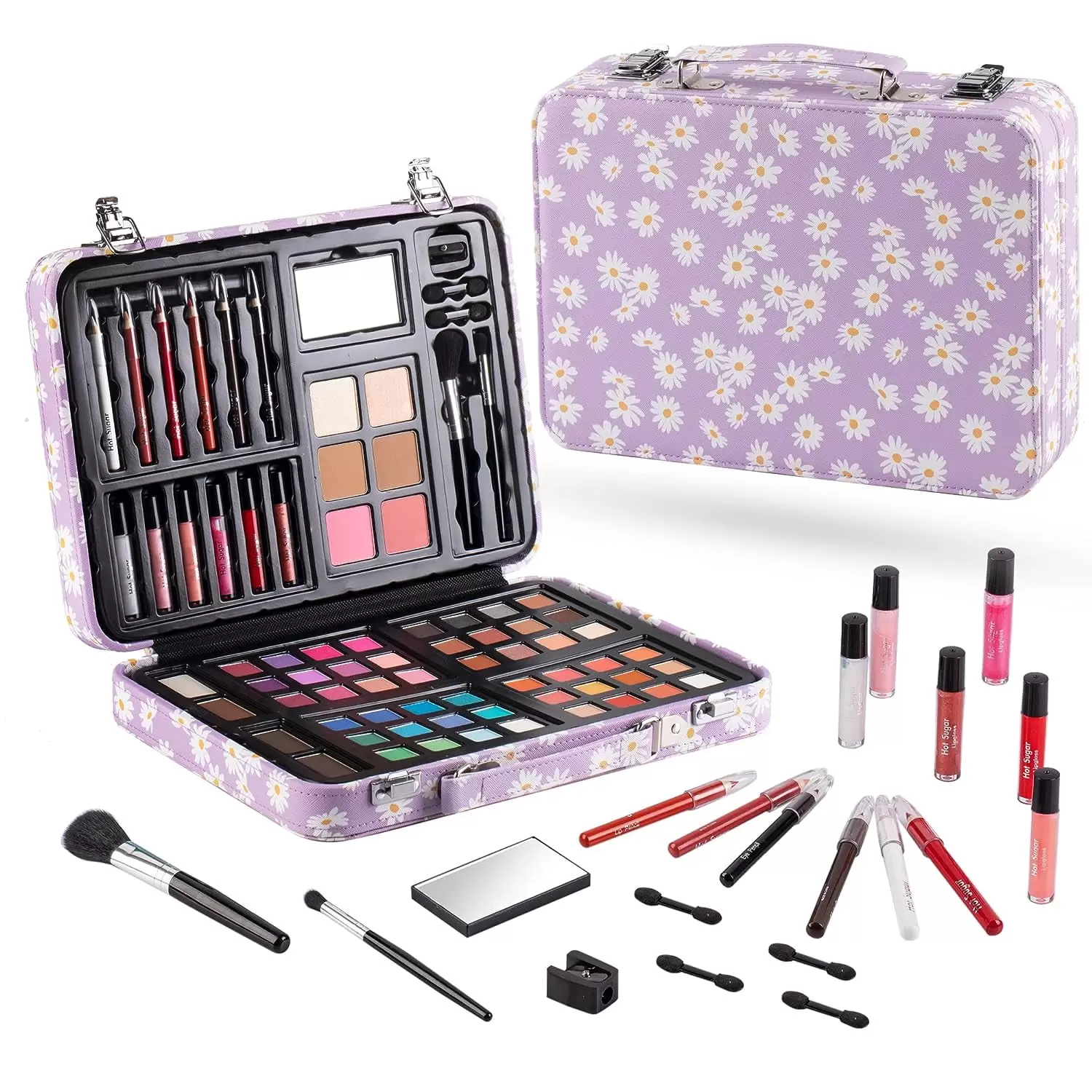 Hot Sugar Makeup Kit for Teenager Girls 10-12. All in One Beginner Makeup Kit for Women Full Kit. Teen makeup kit Cosmetic Gift Set on Birthday Christmas(PURPLE DAISY)