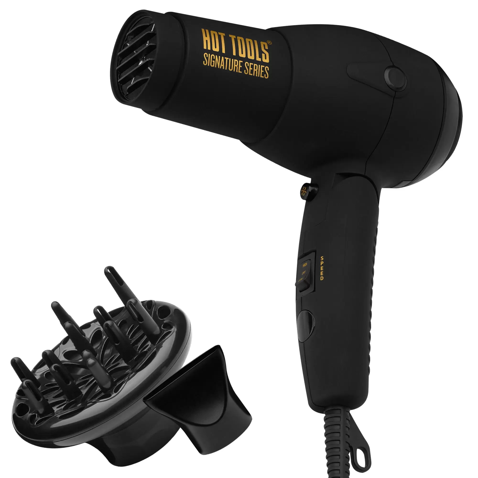 Hot Tools Pro Signature 1875W Travel Size Ionic Hair Dryer. Black