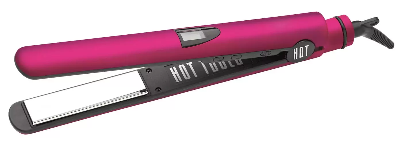 Hot Tools Travel Size Professional Digital Salon 1 Titanium Flat Iron Hair Straightener. Pink