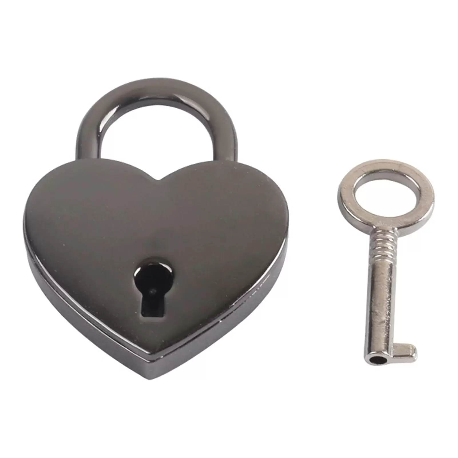 Huanledash Vintage Heart Shape Mini Padlock Bag Travel Suitcase Luggage Box Case Key Lock