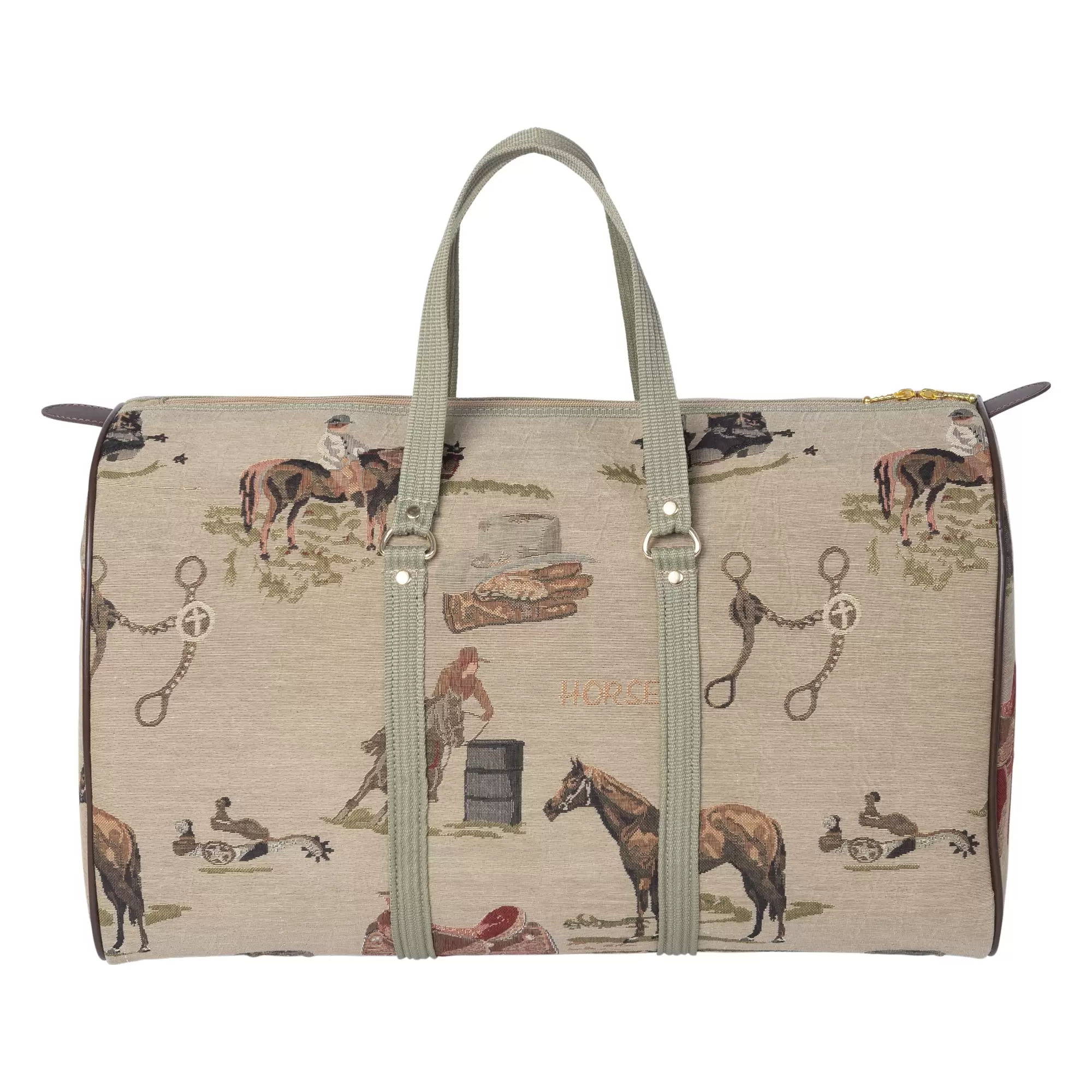 Huntley Equestrian Tapestry Duffle Bag .Western-Equestrian Pattern