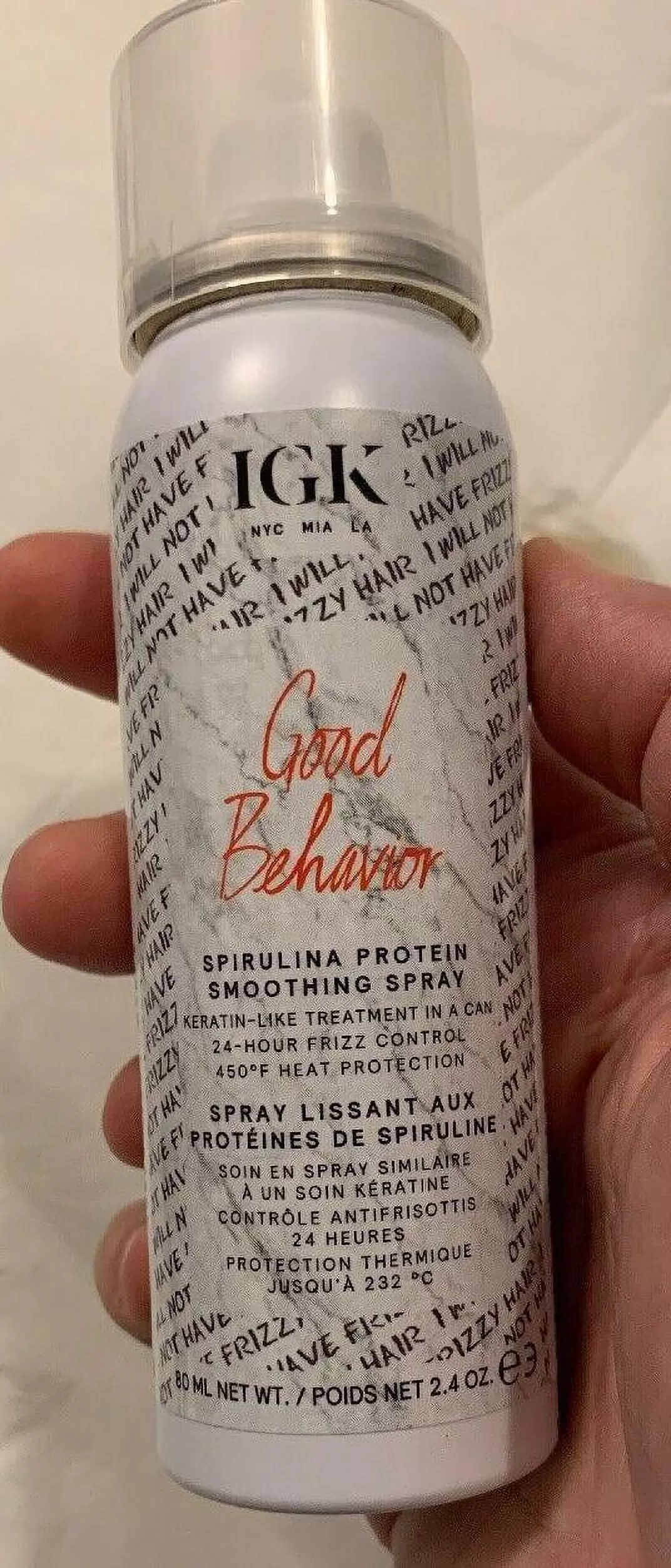 IGK Good Behvior Sprulina Protein Smoothing Spray Travel Size 2.4 oz