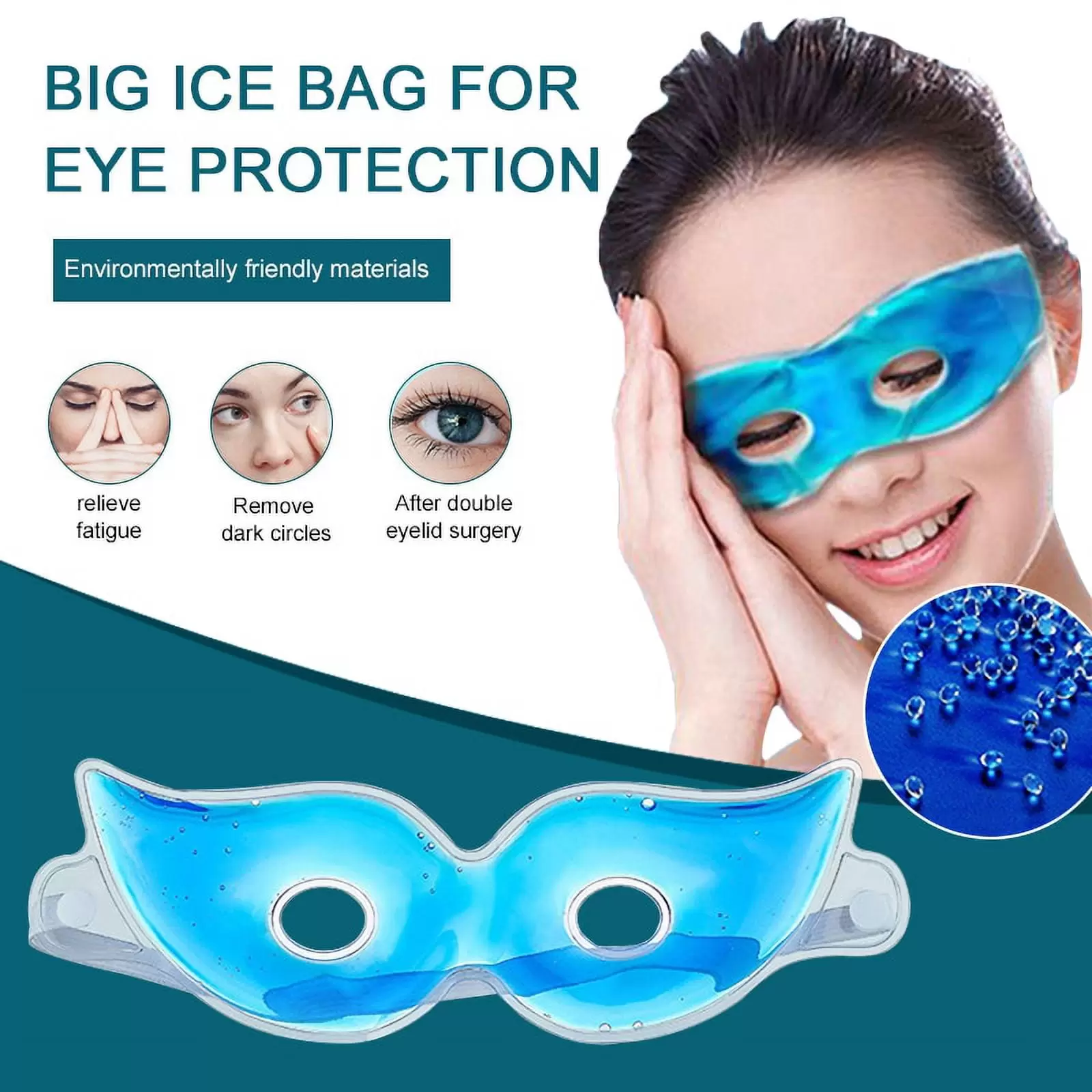 Ice Eye Mask Gel Eye Mask Reusable Cold Cooling Soothing Relief Tired Eye Fatigue Relaxing Pad Remove Dark Circles Eye Ice Bag