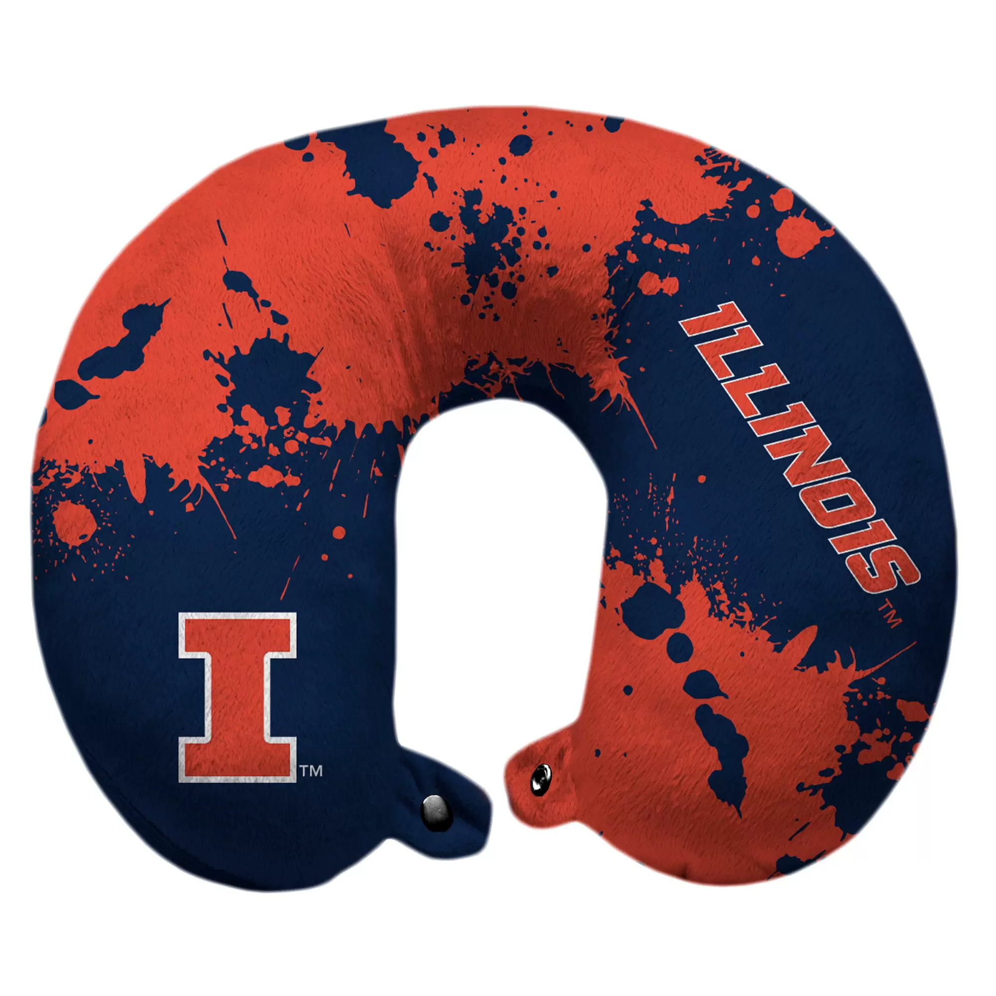 Illinois Fighting Illini 12'' x 13'' Splatter Print Polyester Travel Pillow