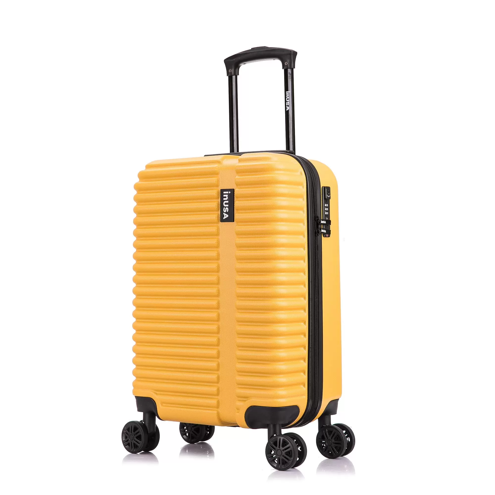 InUSA Ally 20 Hardside Lightweight Luggage with Spinner Wheels. Handle and Trolley. Mustard