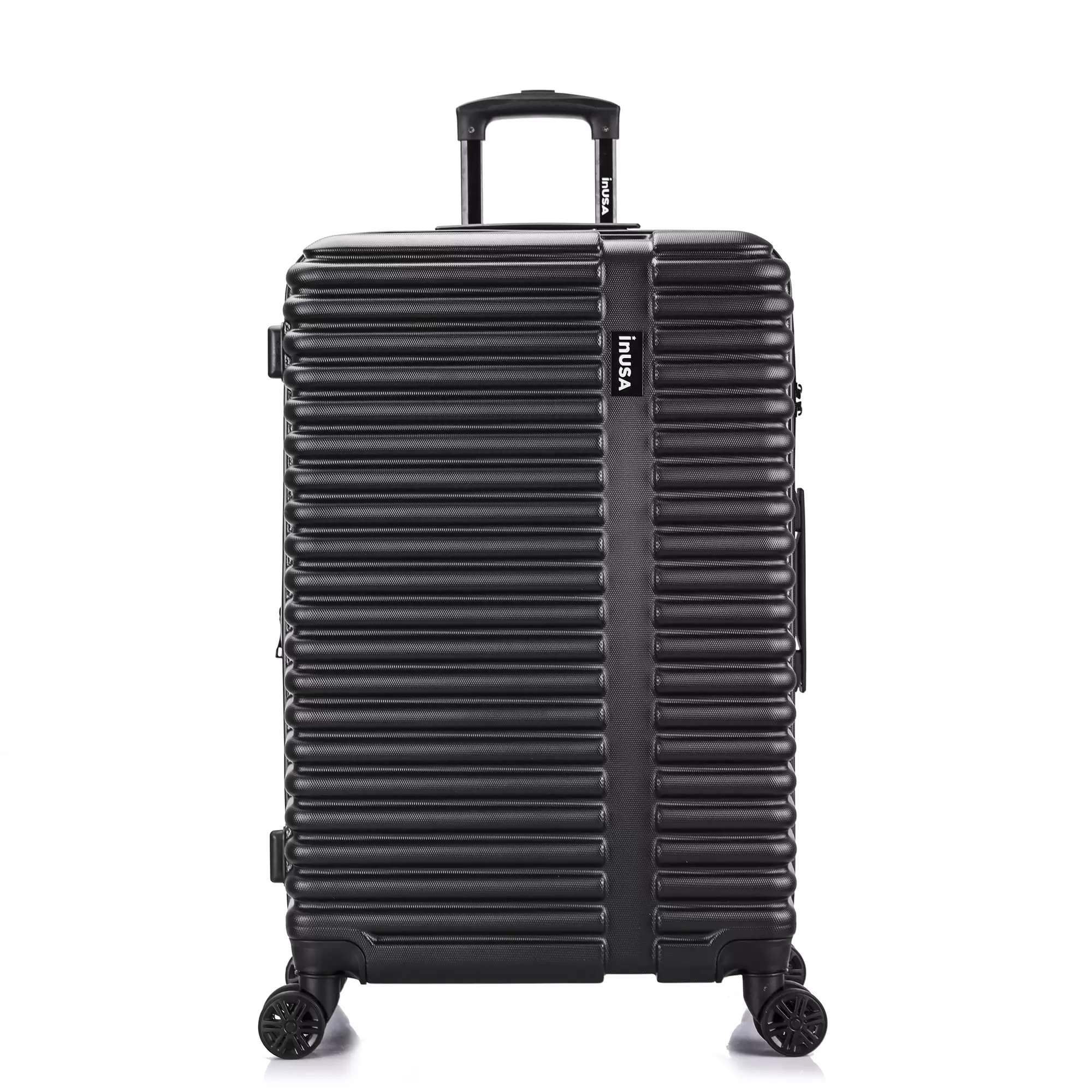 InUSA Ally 28 Hardside Lightweight Luggage with Spinner Wheels. Handle and Trolley. Black