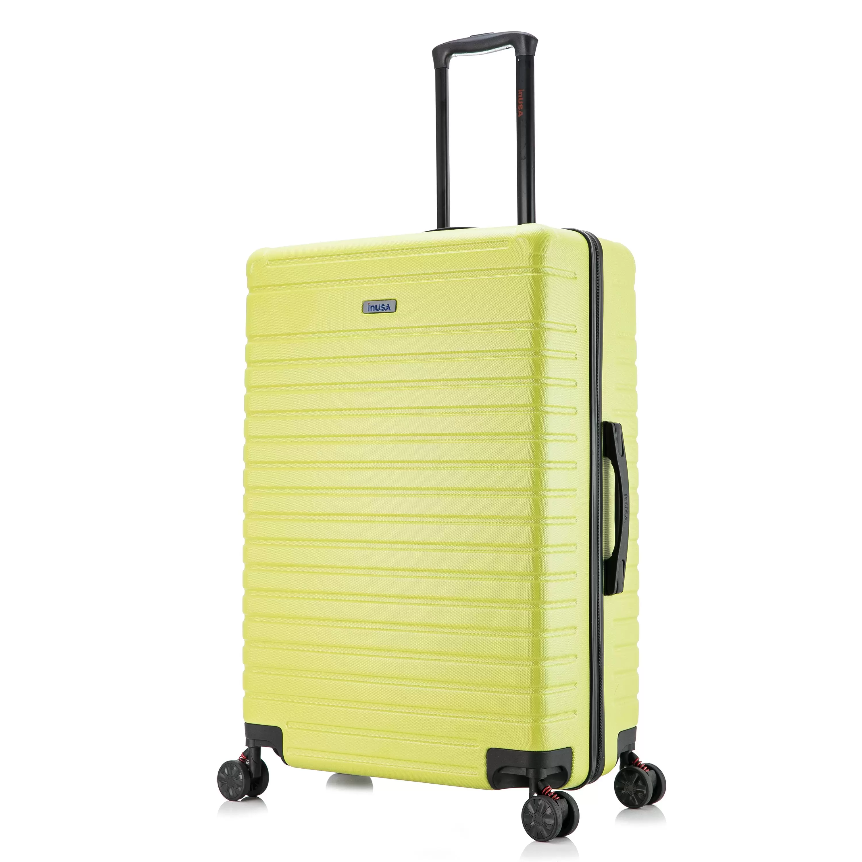 InUSA Deep 28 Hardside Lightweight Luggage with Spinner Wheels. Handle. Studs. Trolley. Green