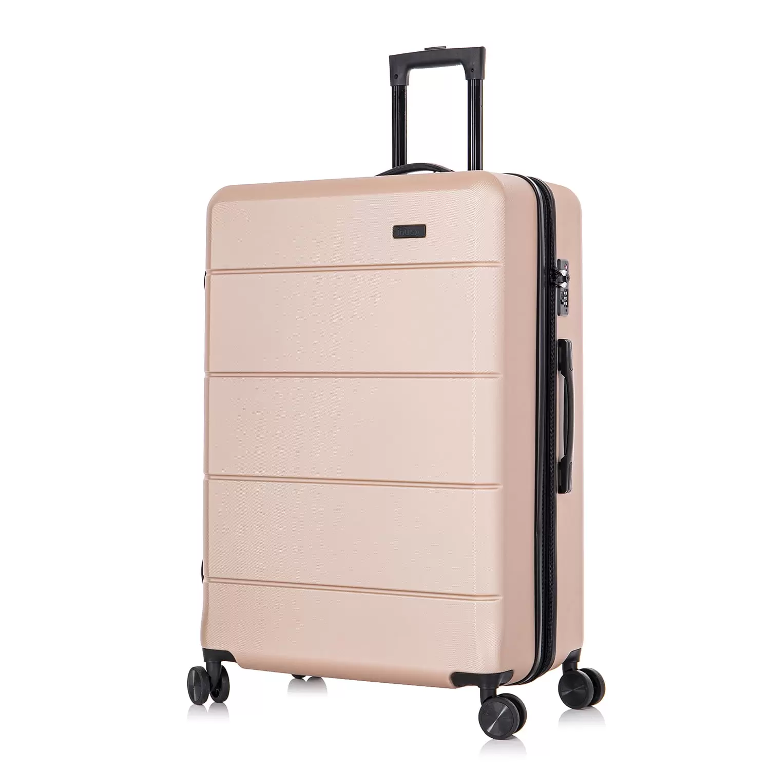 InUSA Elysian 28 Hardside Lightweight Luggage with Spinner Wheels. Handle. and Trolley. Champagne