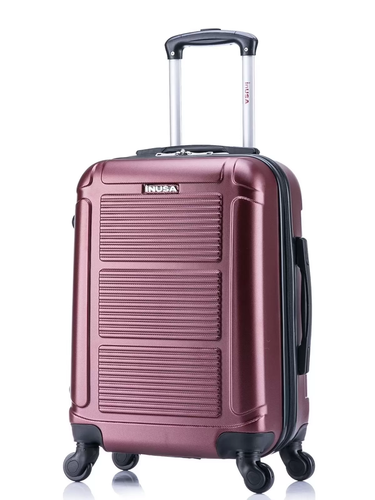 InUSA Pilot 20 Hardside Lightweight Luggage with Spinner Wheels. Handle. and Trolley. Wine