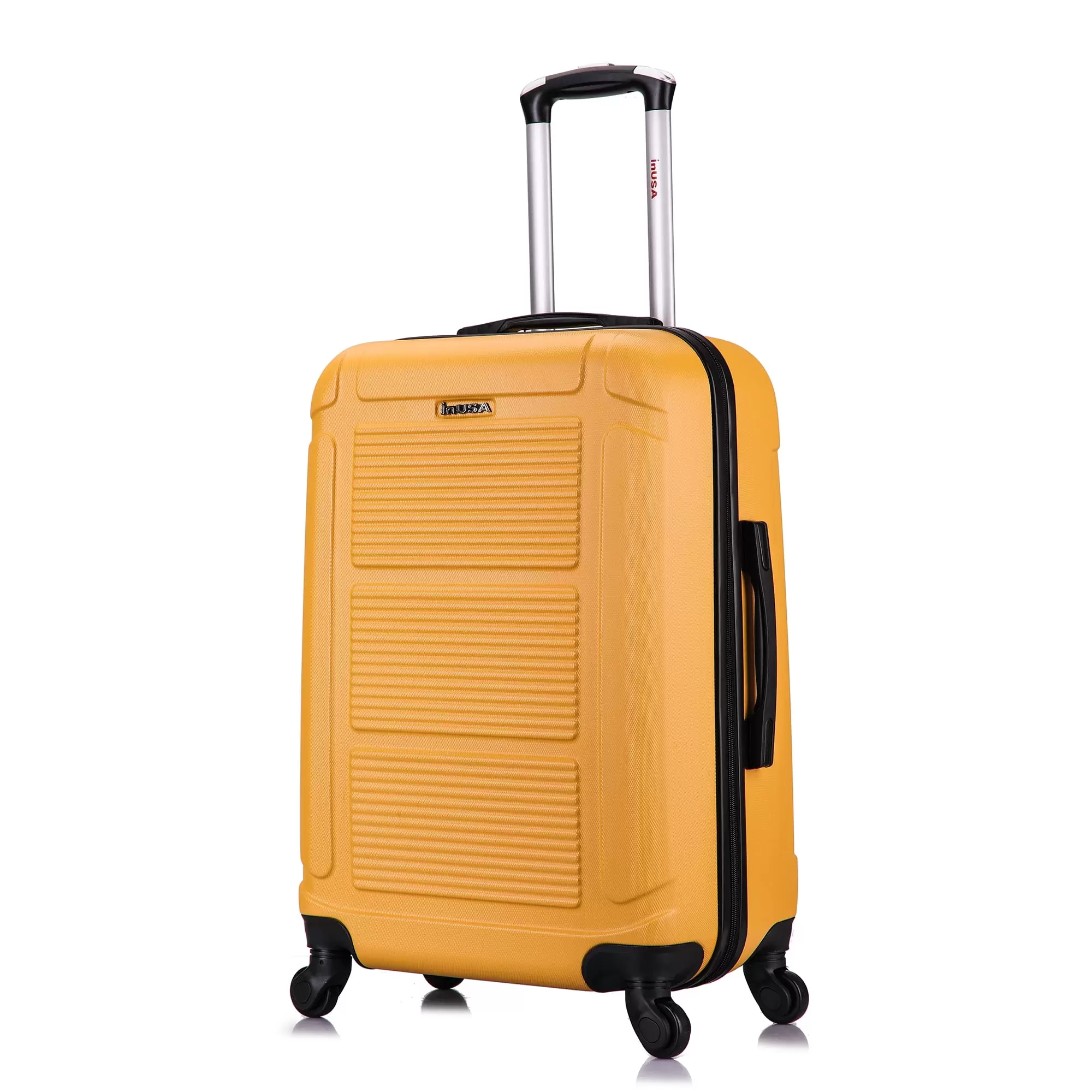 InUSA Pilot 24 Hardside Lightweight Luggage with Spinner Wheels. Handle. and Trolley. Mustard