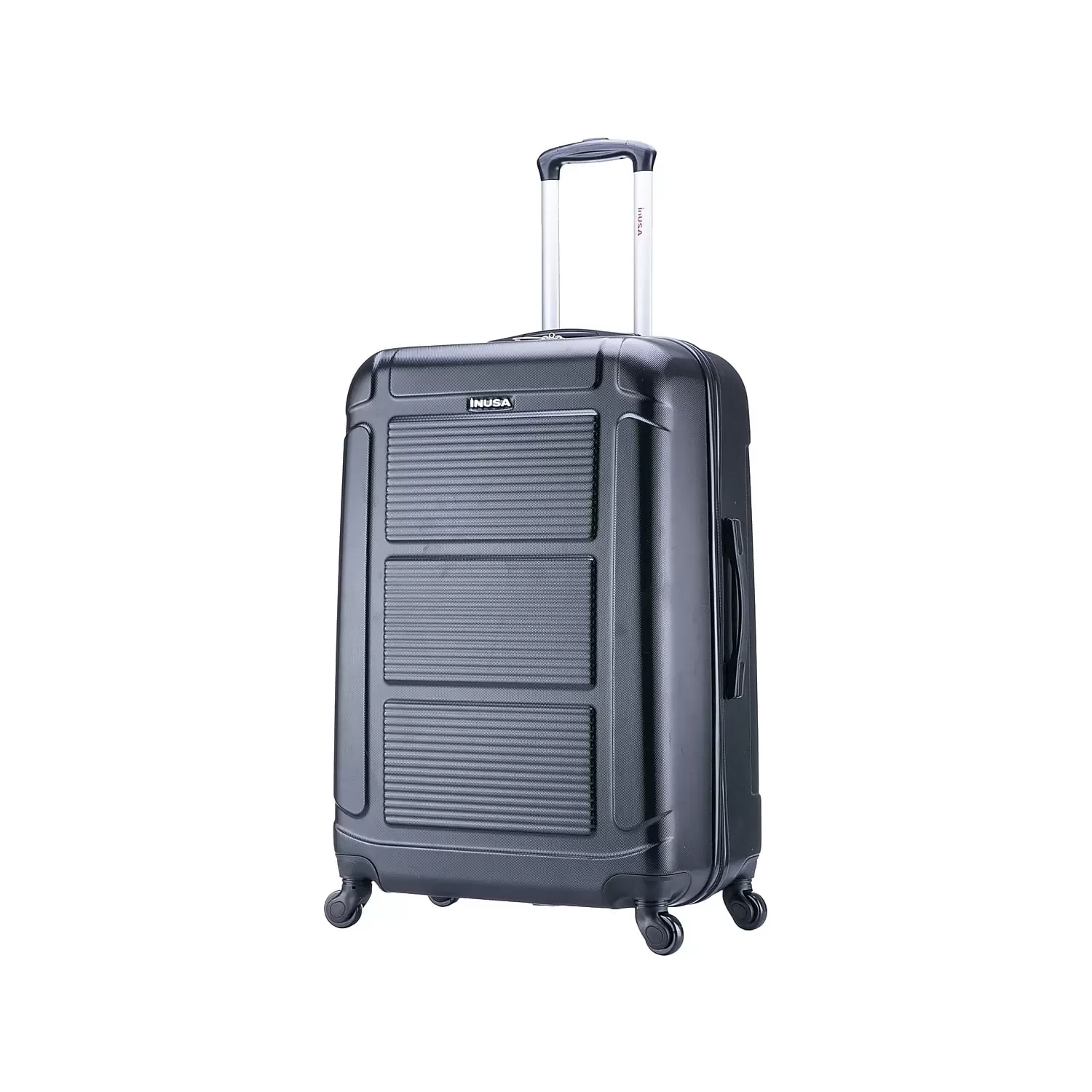 InUSA Pilot Large Plastic 4-Wheel Spinner Luggage Black (IUPIL00L-COA)