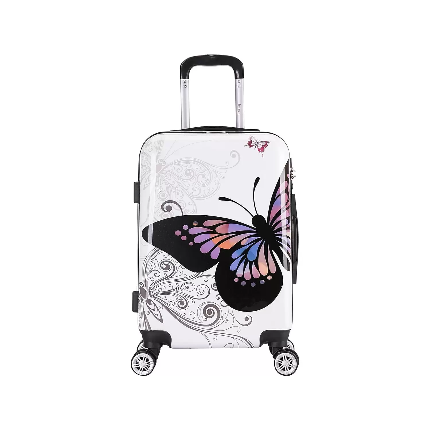 InUSA Prints PC/ABS Plastic Carry-On Luggage Butterfly (IUAPC00S-BUT)