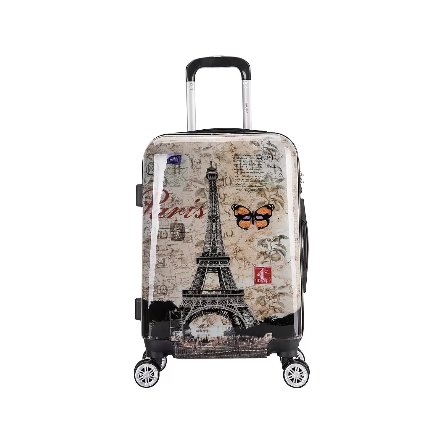 InUSA Prints PC/ABS Plastic Carry-On Luggage Paris (IUAPC00S-PAR)