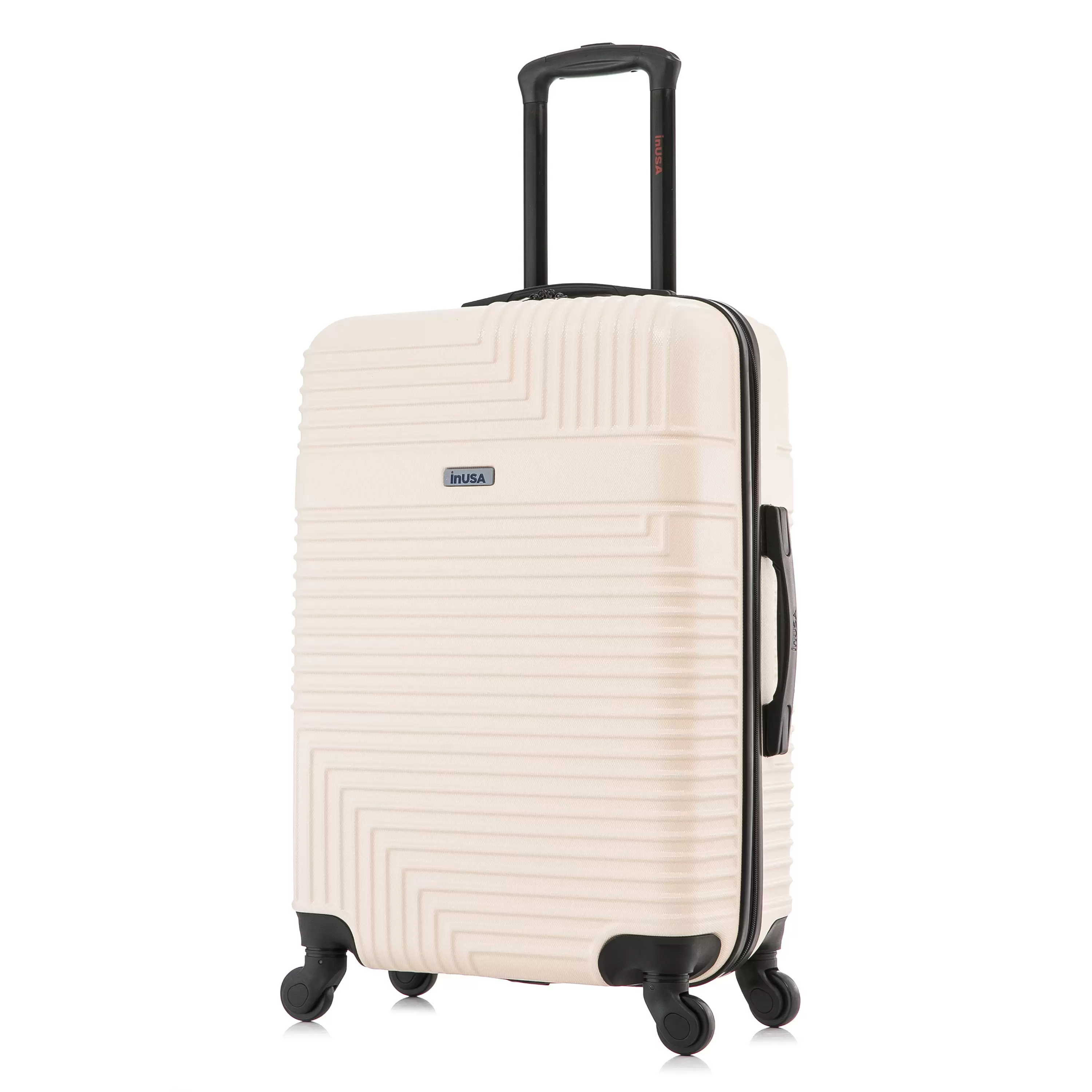 InUSA Resilience 24 Hardside Lightweight Luggage with Spinner Wheels. Handle. and Trolley. Sand