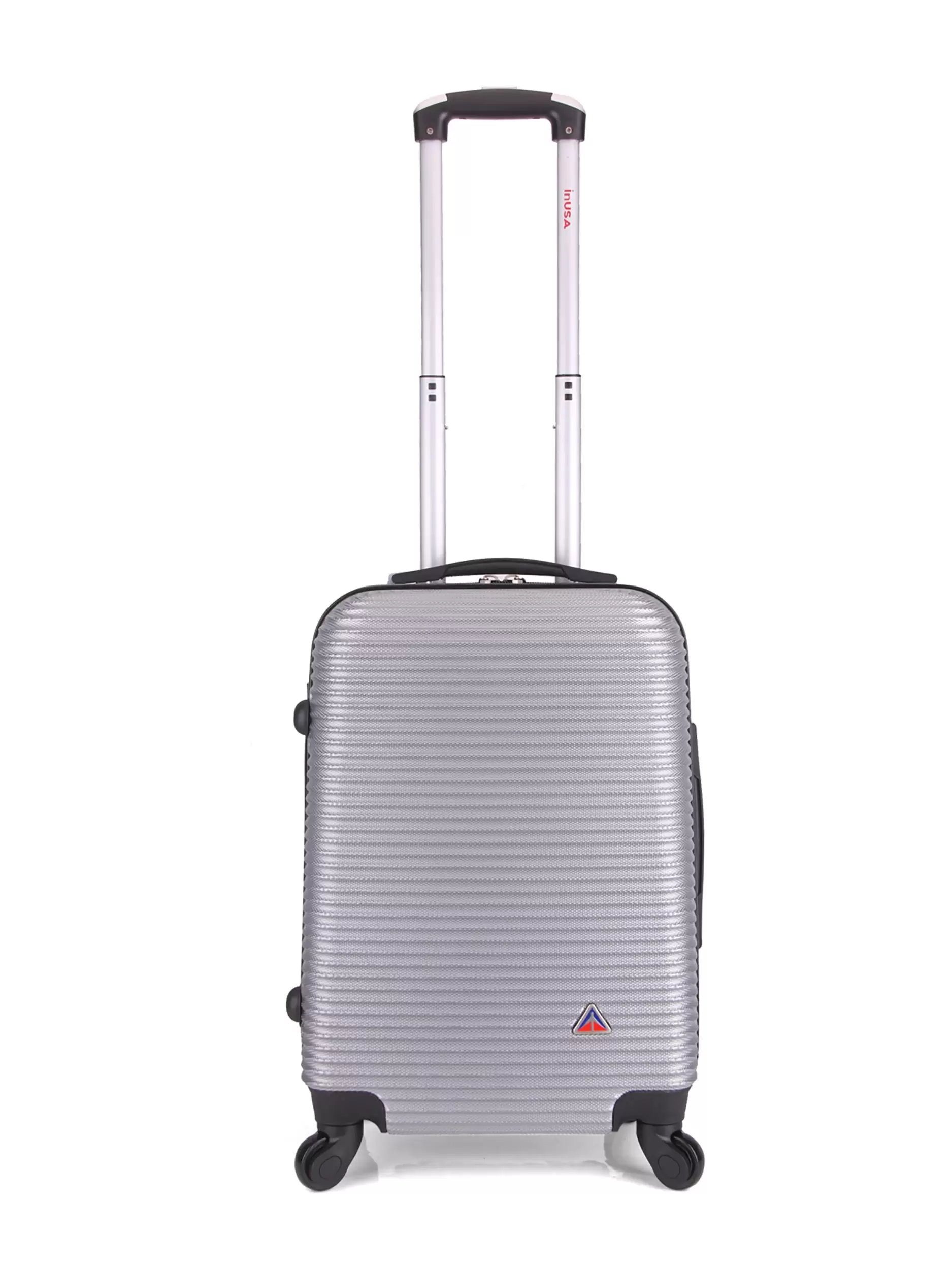 InUSA Royal 20 Hardside Lightweight Luggage with Spinner Wheels. Handle. and Trolley. Silver