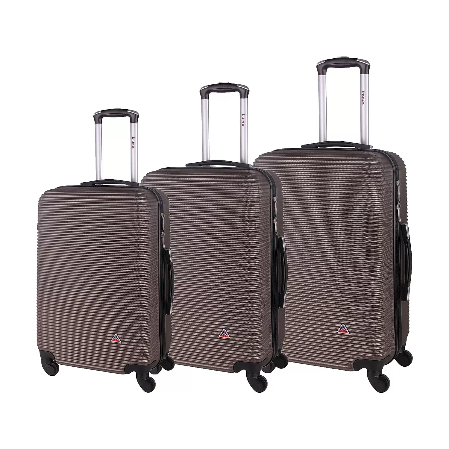 InUSA Royal 3-Piece Plastic Luggage Set Brown (IUROYSML-BRO)