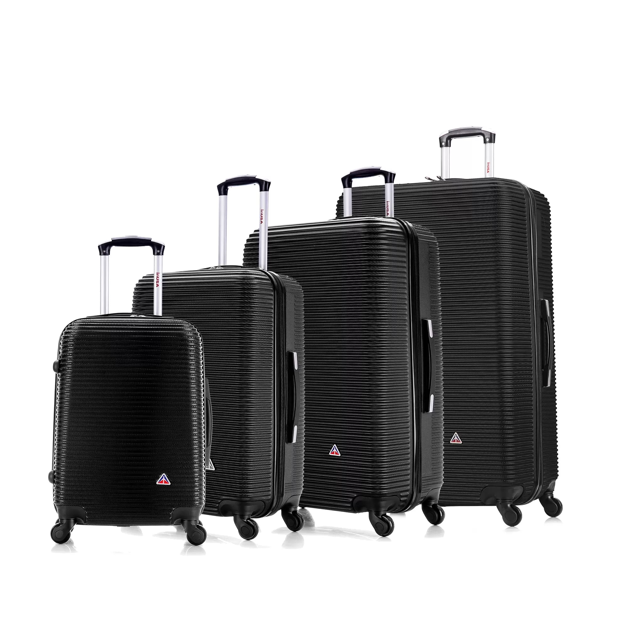 InUSA Royal 4-Piece Hardside Luggage Sets with Spinner Wheels. Handle. Trolley. (20/24/28/32). Black